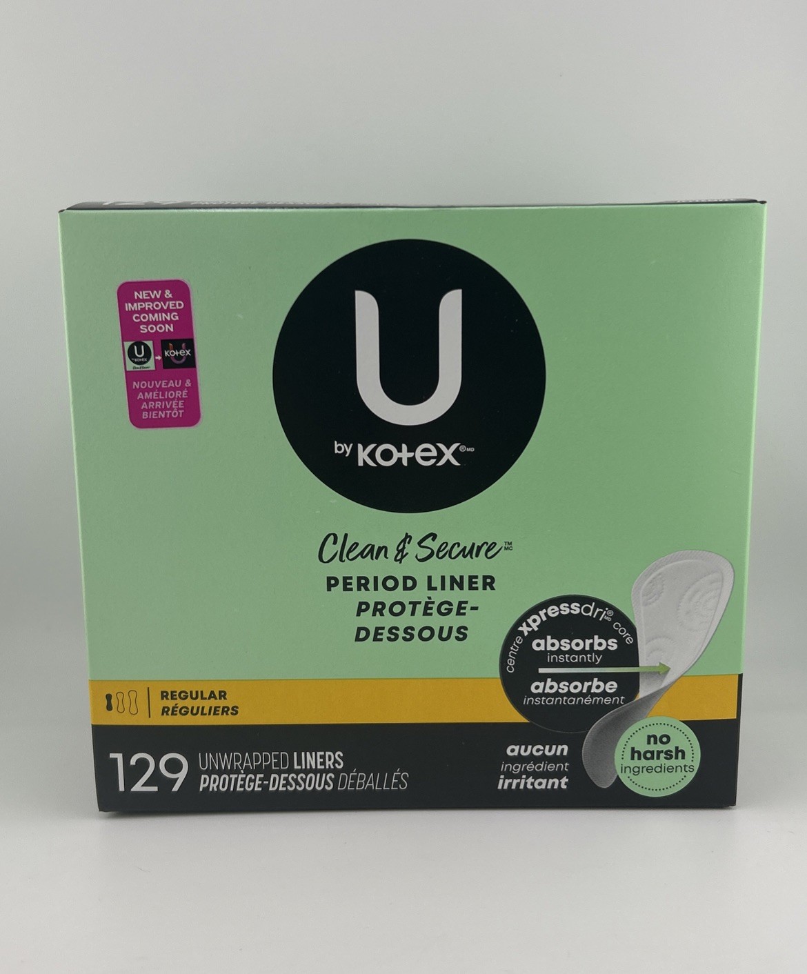 U by Kotex 129 Clean & Secure Daily Liner Pads Regular Length U by Kotex 129 Clean & Secure Daily Liner Pads Regular Length