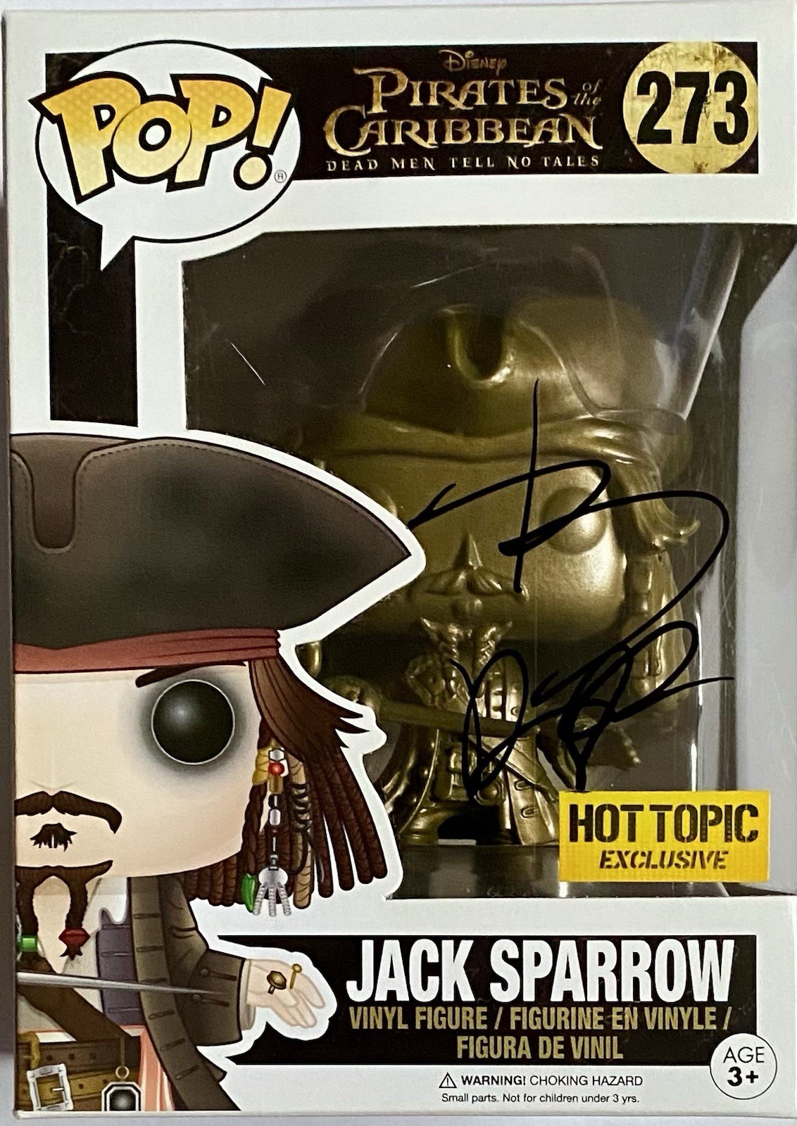 JOHNNY DEPP AUTOGRAPHED JACK SPARROW PIRATES OF THE CARIBBEAN FUNKO POP #273