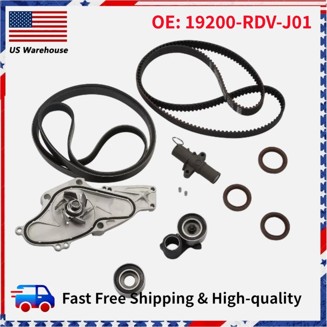 9Pcs OEM Timing Belt Kit w/ Water Pump For Honda Accord Odyssey Pilot Acura 3.5L