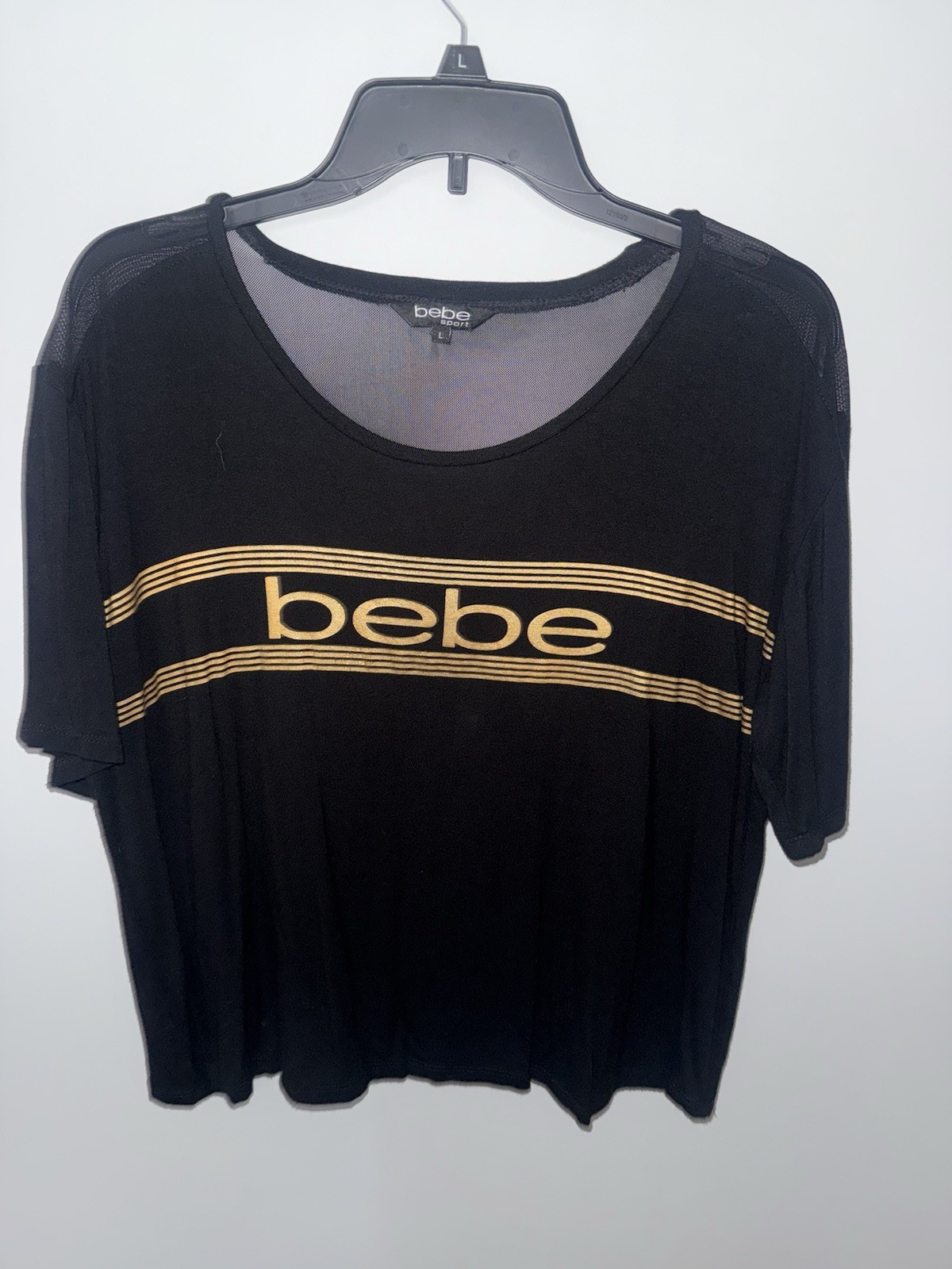 Bebe Sport Graphic Logo T-Shirt Size large