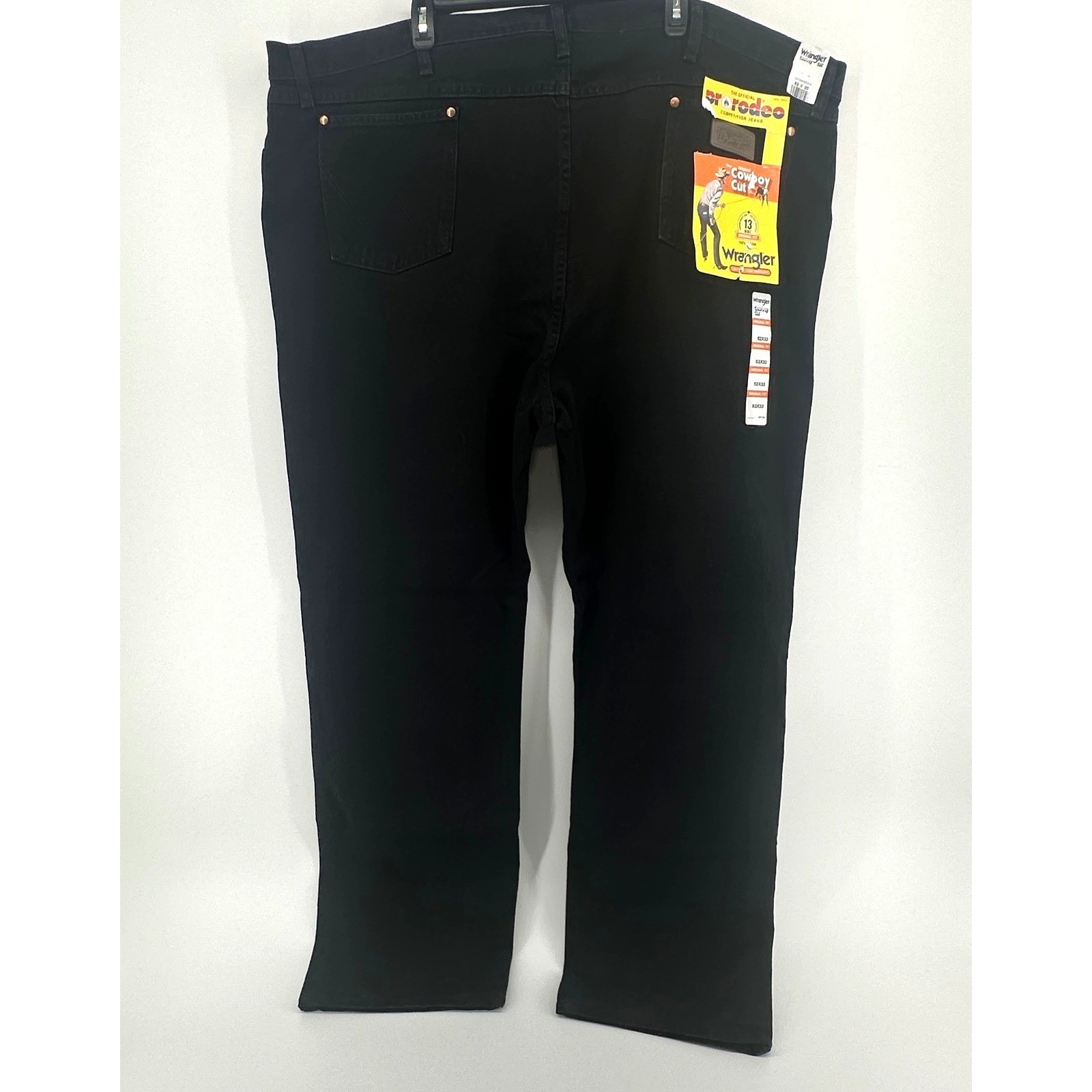 Wrangler Cowboy Cut Jeans Mens 52x32 Black Solid Original Fit Modern 13MWZBK