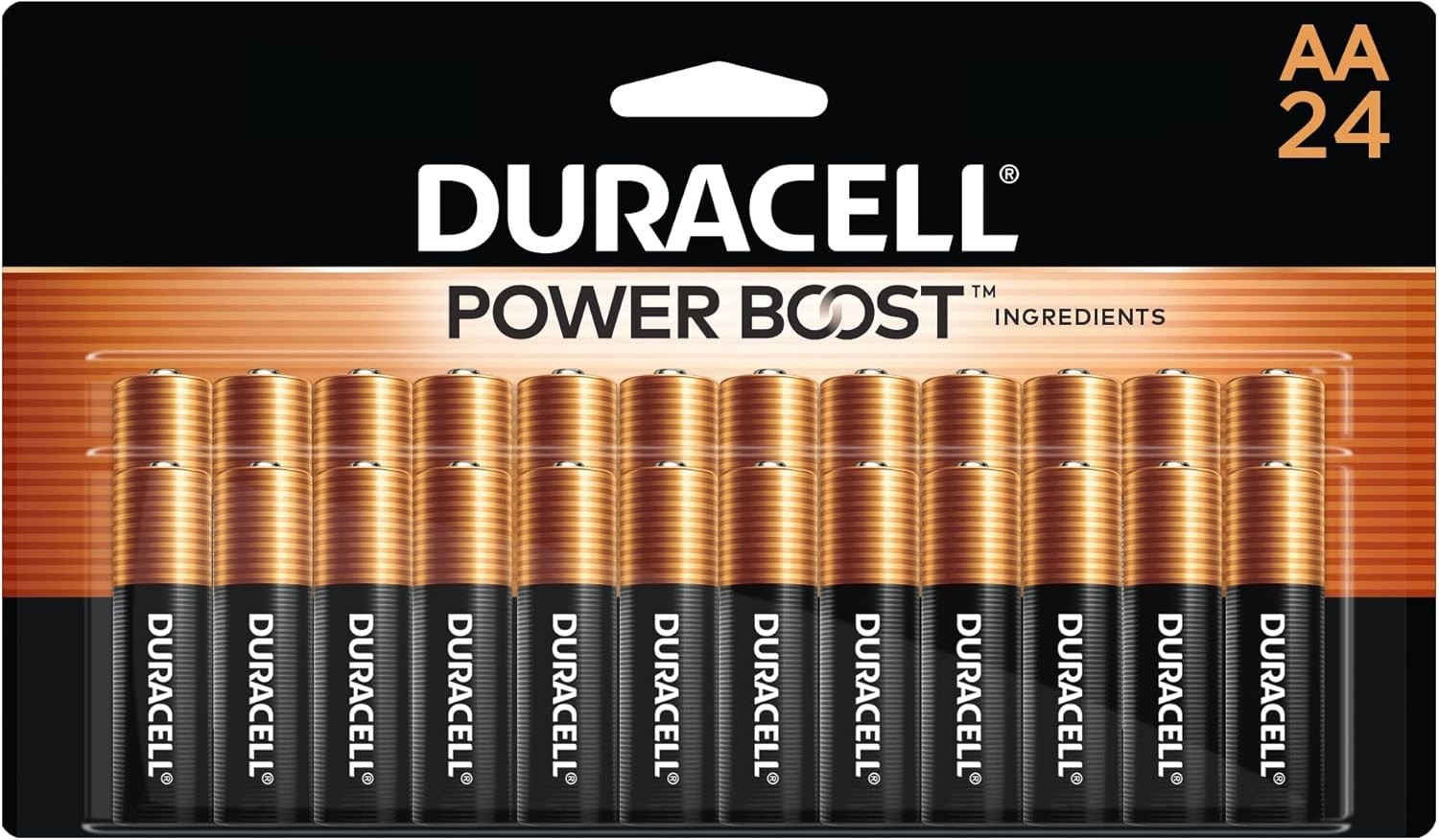 Duracell Coppertop AA Batteries, 24 Count, 12-Year Shelf Life, Long-lasting Duracell Coppertop AA Batteries, 24 Count, 12-Year Shelf Life, Long-lasting