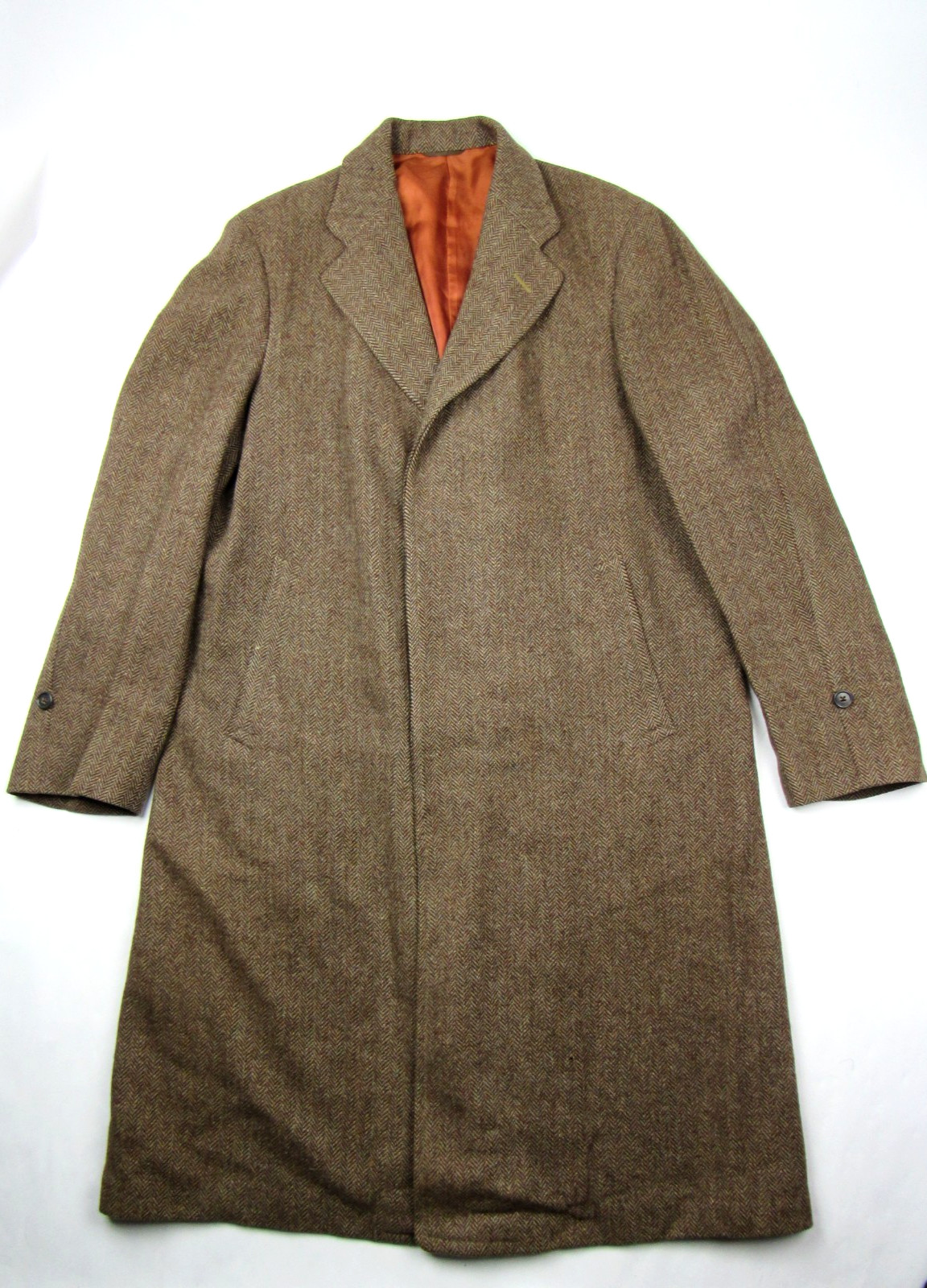 Vtg 1930\'s 40\'s Genuine Tyrolean Tweed Wool Overcoat Coat Hollywood Gangster