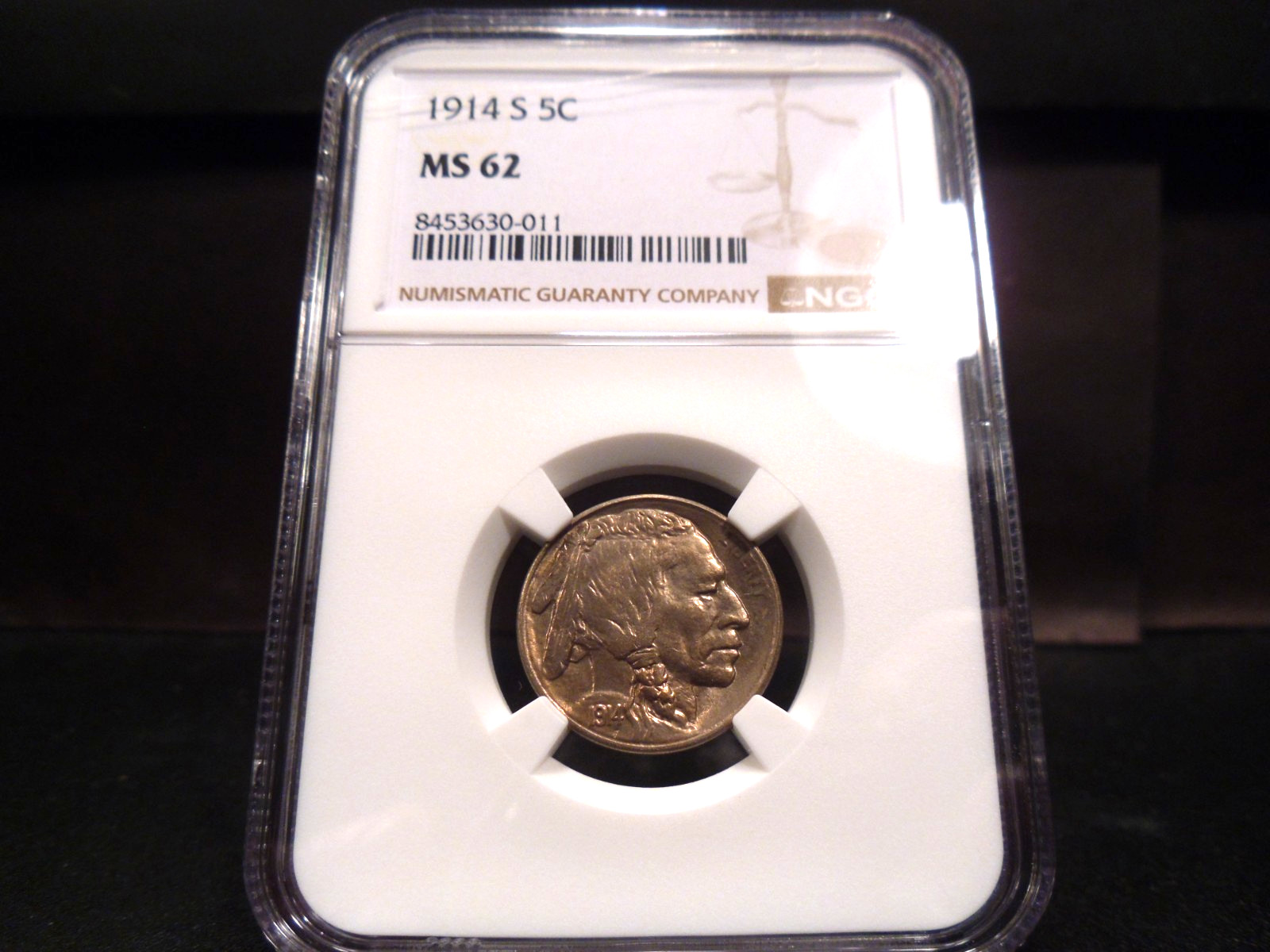 1914-S MS62 Buffalo Nickel NGC Certified - Fantastic for Grade