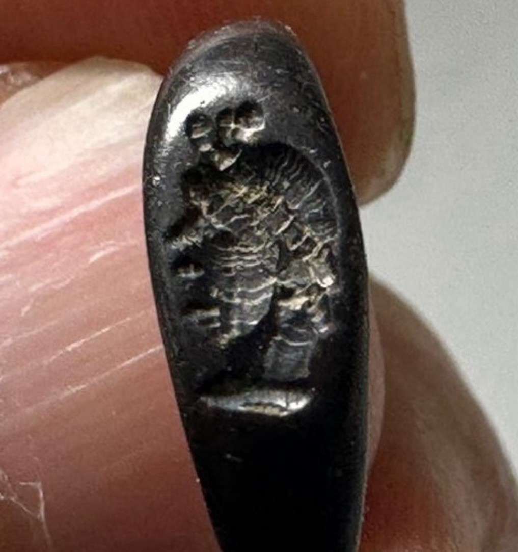 Roman Egypt. 200AD Bronze seal ring Incuse head of Hygieia? + Certificate.O.A Roman Egypt. 200AD Bronze seal ring Incuse head of Hygieia? + Certificate.O.A