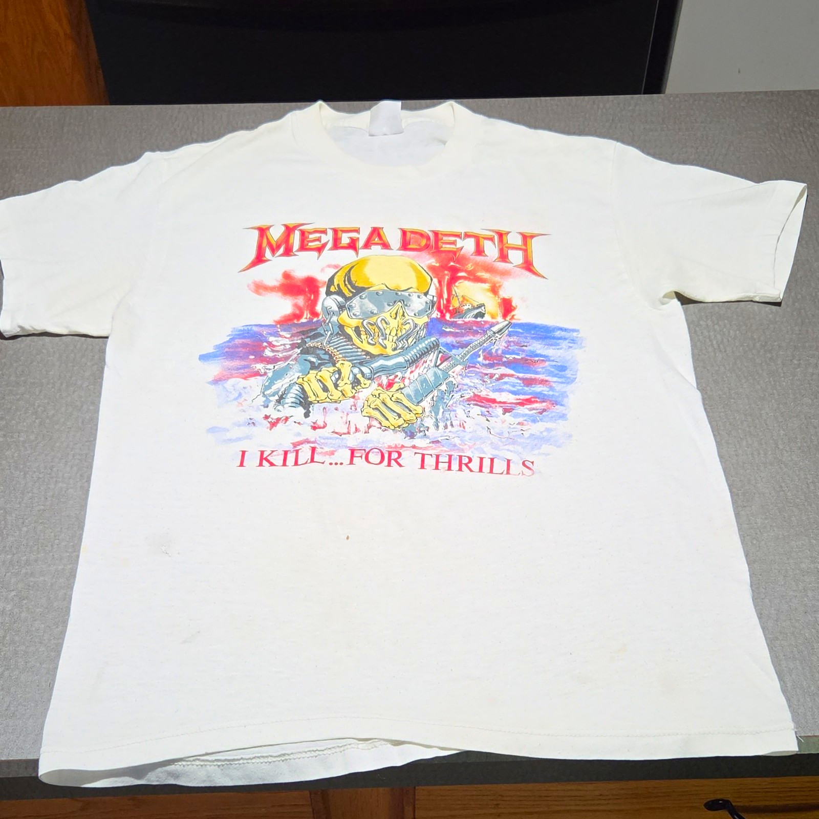 Vintage 1985 1986 Megadeth I Kill For Thrills Shirt Spring Ford Tag Large