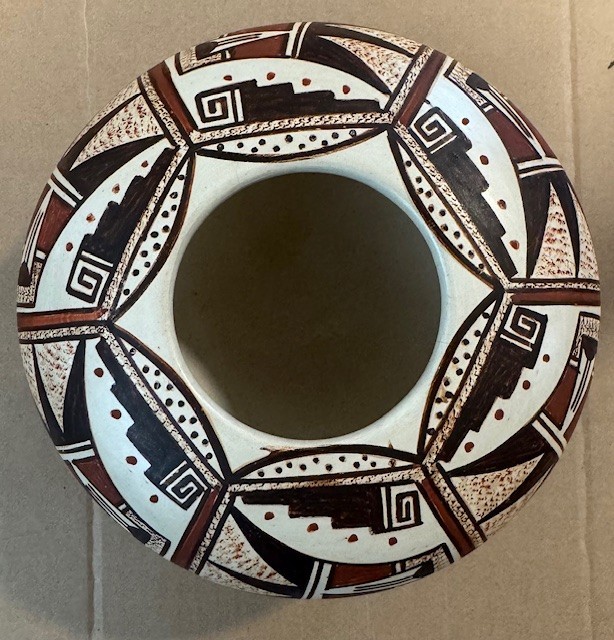 Hopi Pueblo Polychrome Low Profile Pottery Signed Claudina Lomakema Size 6 Hopi Pueblo Polychrome Low Profile Pottery Signed Claudina Lomakema Size 6