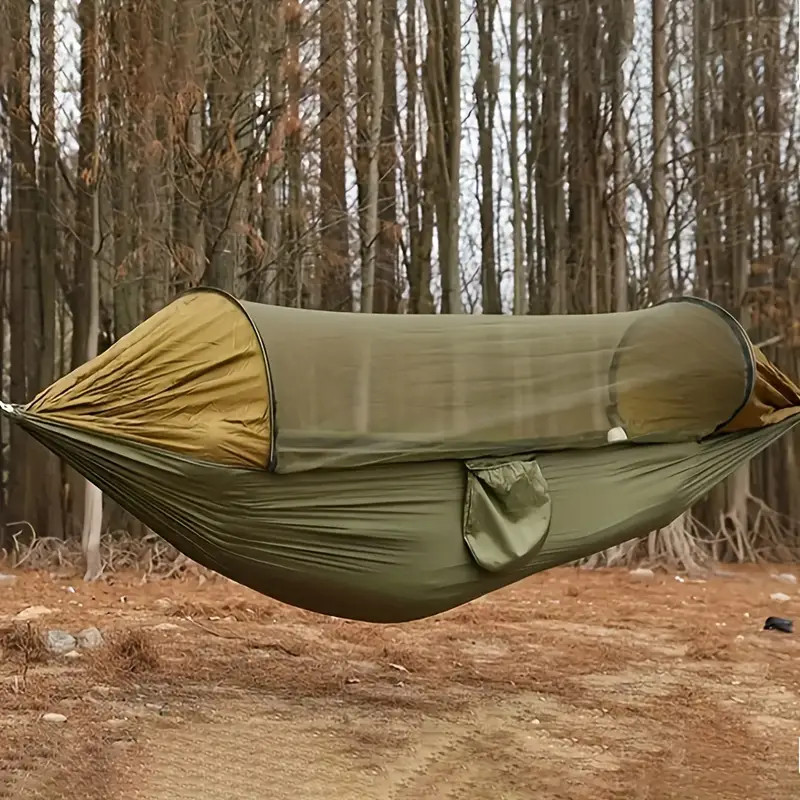 Camping Hammock with Rain Fly Tarp Mosquito Net Heavy Duty Tree Straps Portable