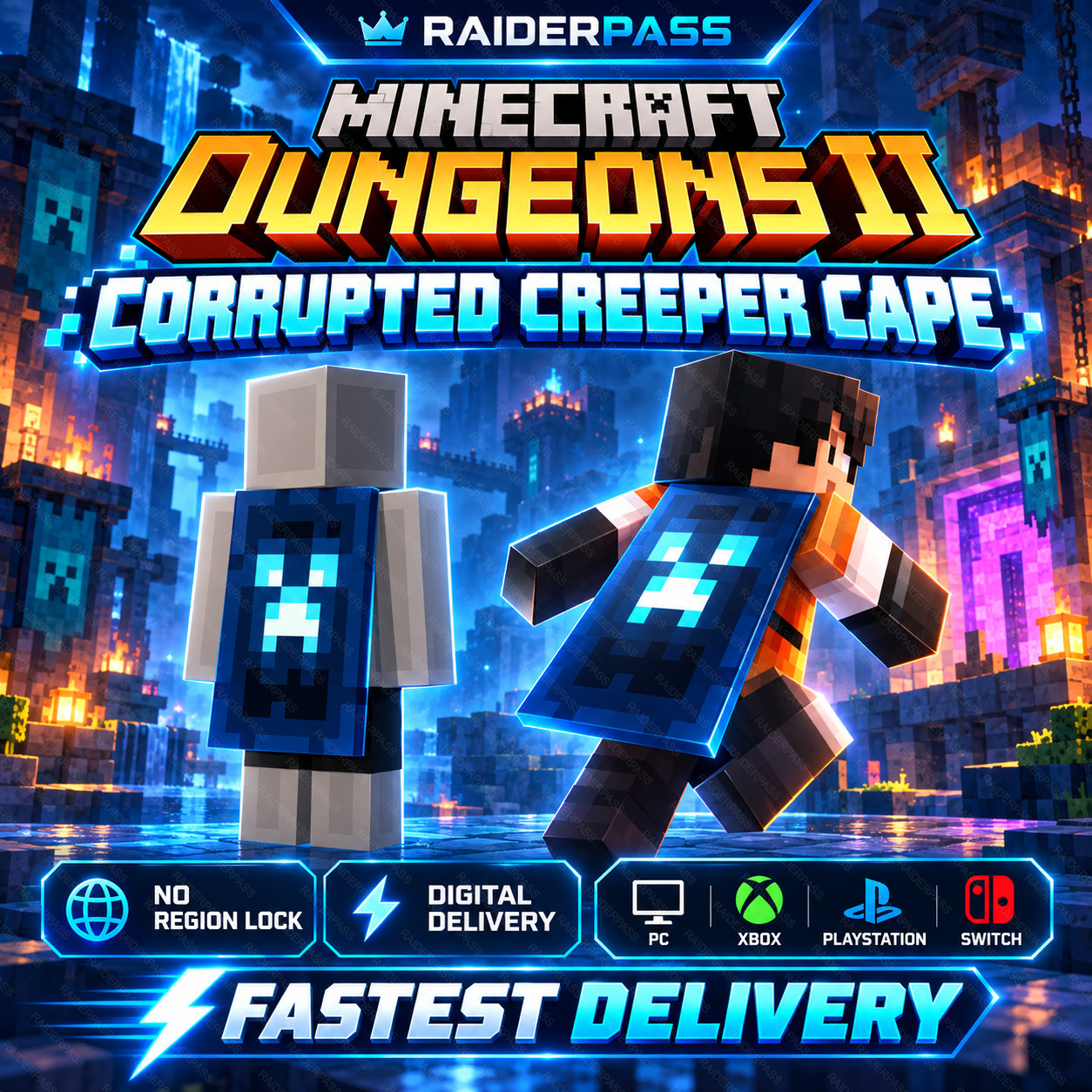 Minecraft Dungeons II - Corrupted Creeper Cape Code - All Platforms