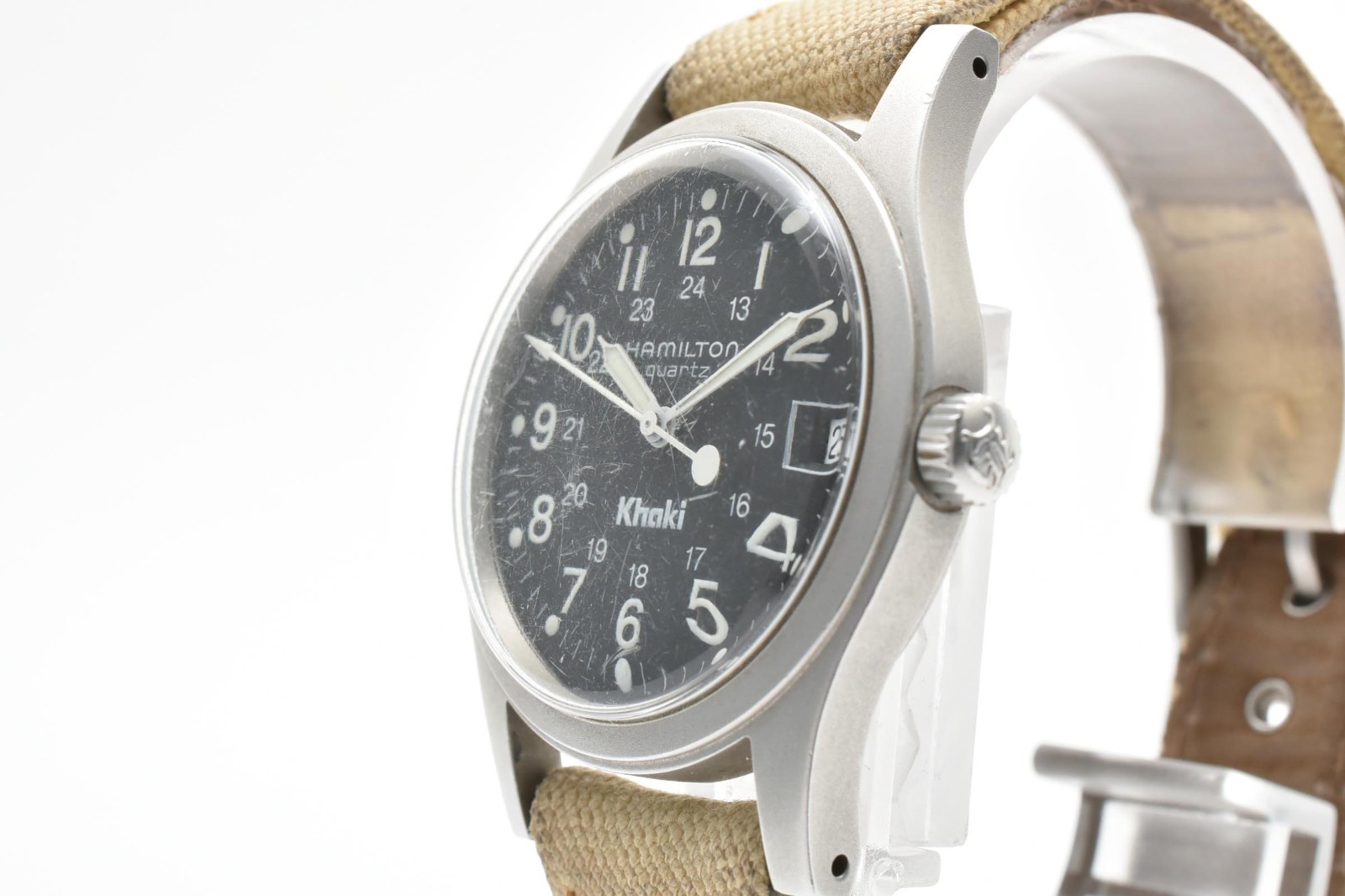 [EXC+5] Hamilton Khaki 9797 Blue Dial Military Quartz Men's Watch From JAPAN