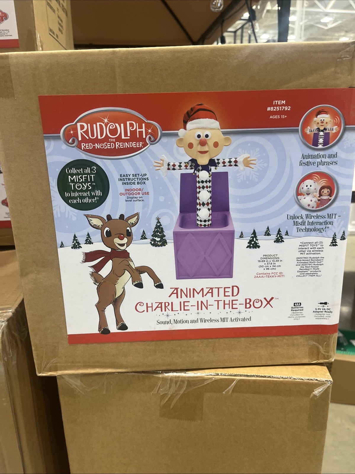 3 FT ANIMATED CHARLIE IN A BOX FROM RUDOLPH THE RED NOSED REINDEER OUTDOOR DECOR