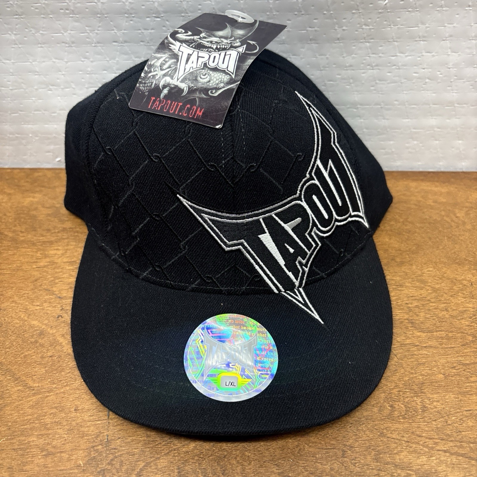 Tapout Logo Cage Link Hat Embroidered Fighting Cap Black Size L/XL UFC Y2K Tapout Logo Cage Link Hat Embroidered Fighting Cap Black Size L/XL UFC Y2K