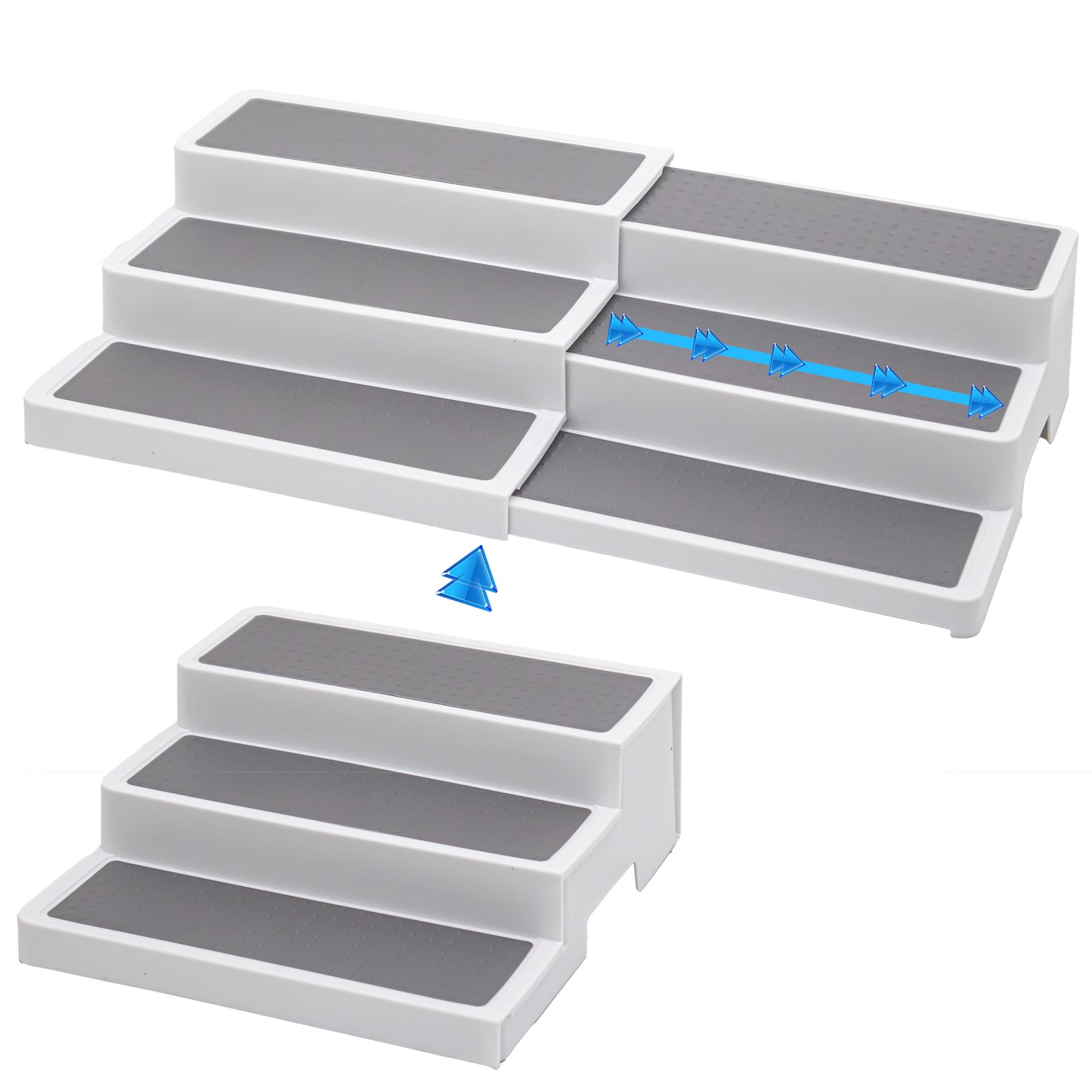 Expandable 3-Tier Non-Slip Shelf Organizer Adjustable 9 -17 in Kitchen Pantry