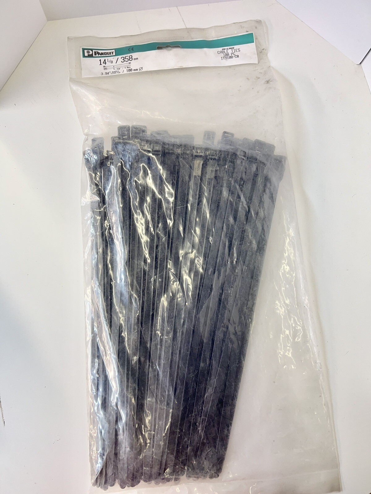 Panduit IT9100-C0 In-Line Cable Ties-100 Black 14 1/8” Ty-Wrap, Zip Tie Panduit IT9100-C0 In-Line Cable Ties-100 Black 14 1/8” Ty-Wrap, Zip Tie