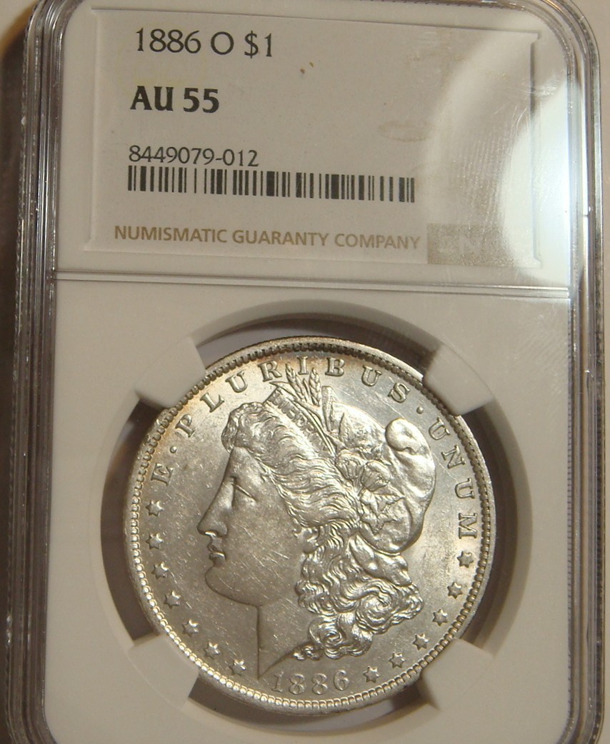 1886 O NGC AU55 Morgan Dollar $1 US Mint Silver Rare Key Date 1886-O AU-55
