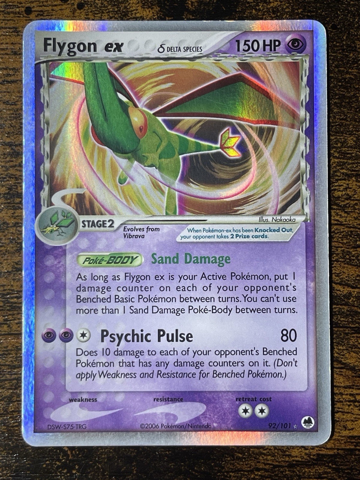 Flygon ex Delta Species 92/101 EX Dragon Frontiers Holo Rare Pokemon Flygon ex Delta Species 92/101 EX Dragon Frontiers Holo Rare Pokemon