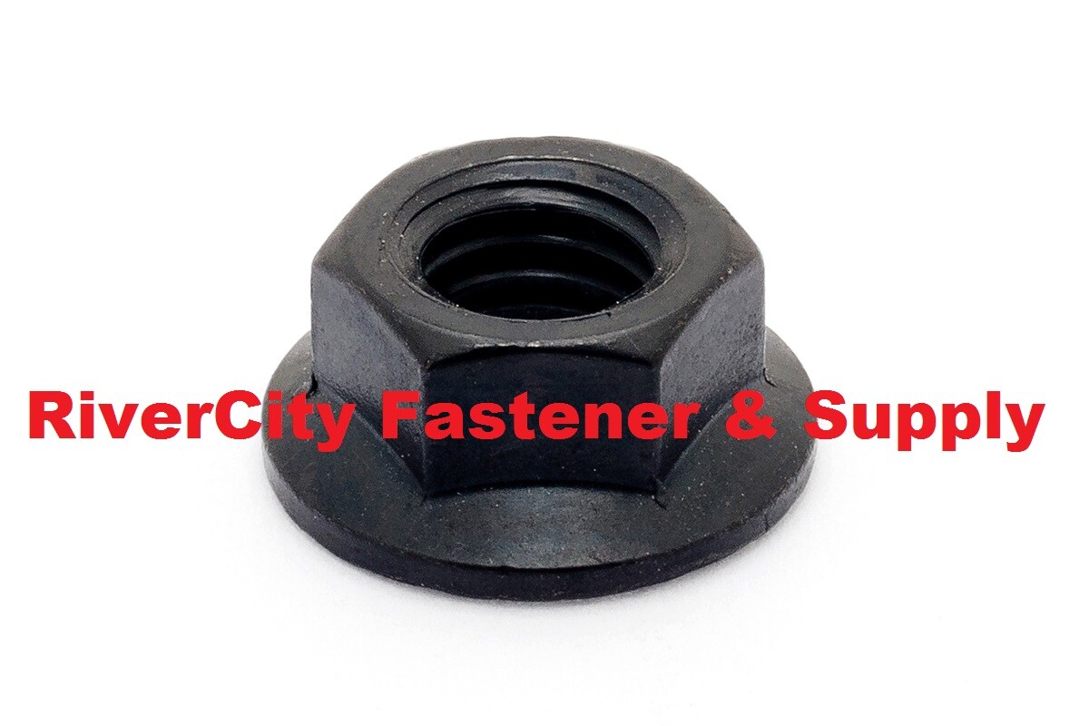 1/4-28 Hex Flange Nut Grade 8 1/4x28 Nuts 1/4 x 28 Smooth Bottom Phos & Oil