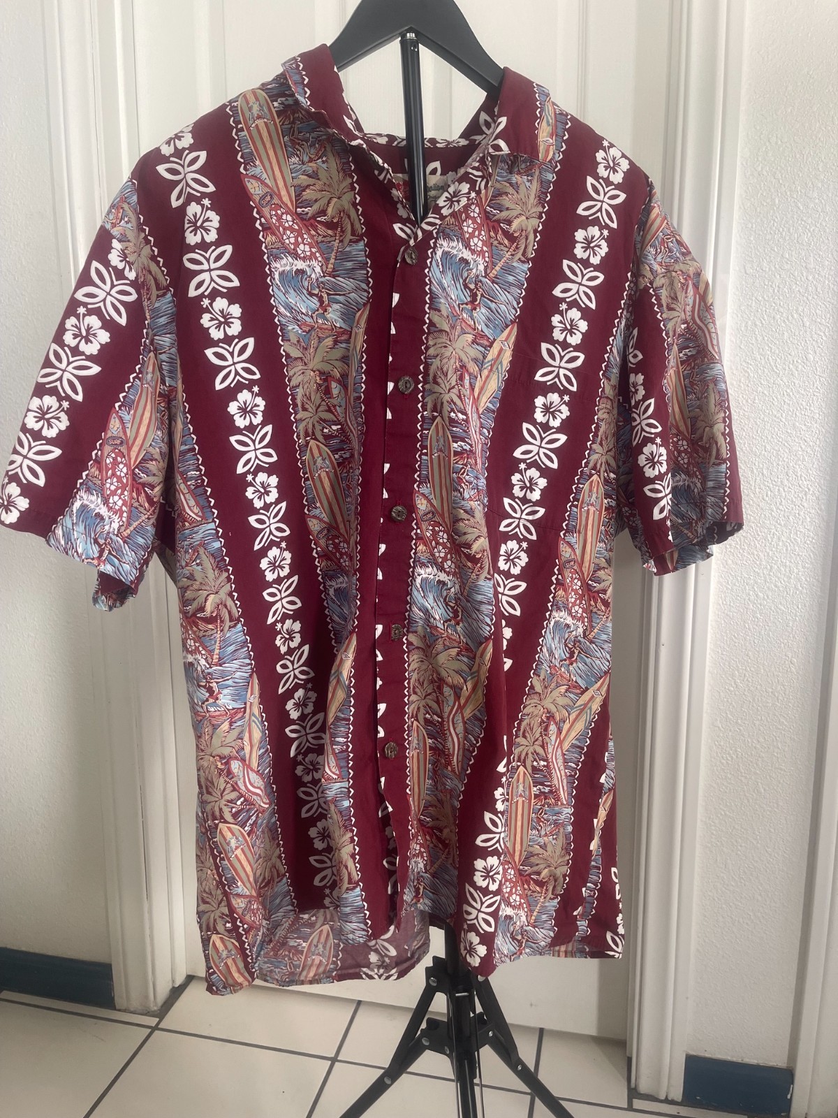 Vintage 90s Hilo Hattie Hawaiian Shirt 2XL Surfboard Surfer Made in Hawaii