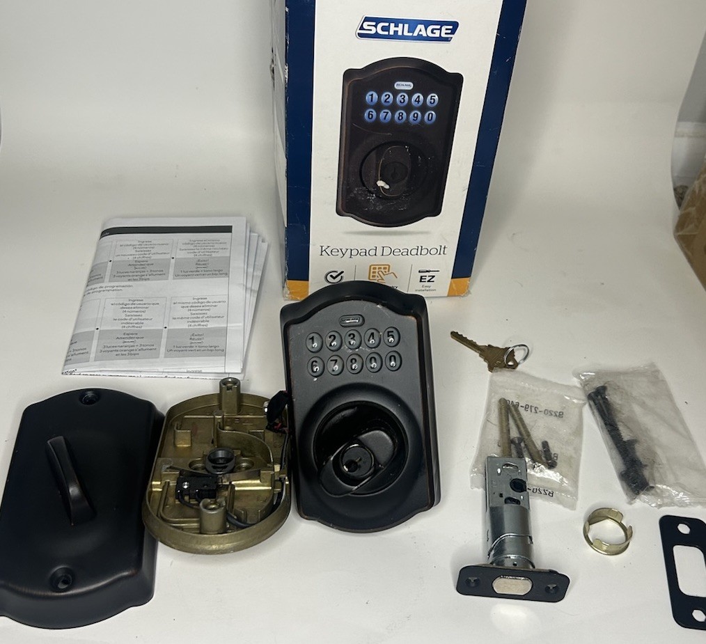 Schlage BE365CAM716 Camelot Trim Keypad Deadbolt - Aged Bronze