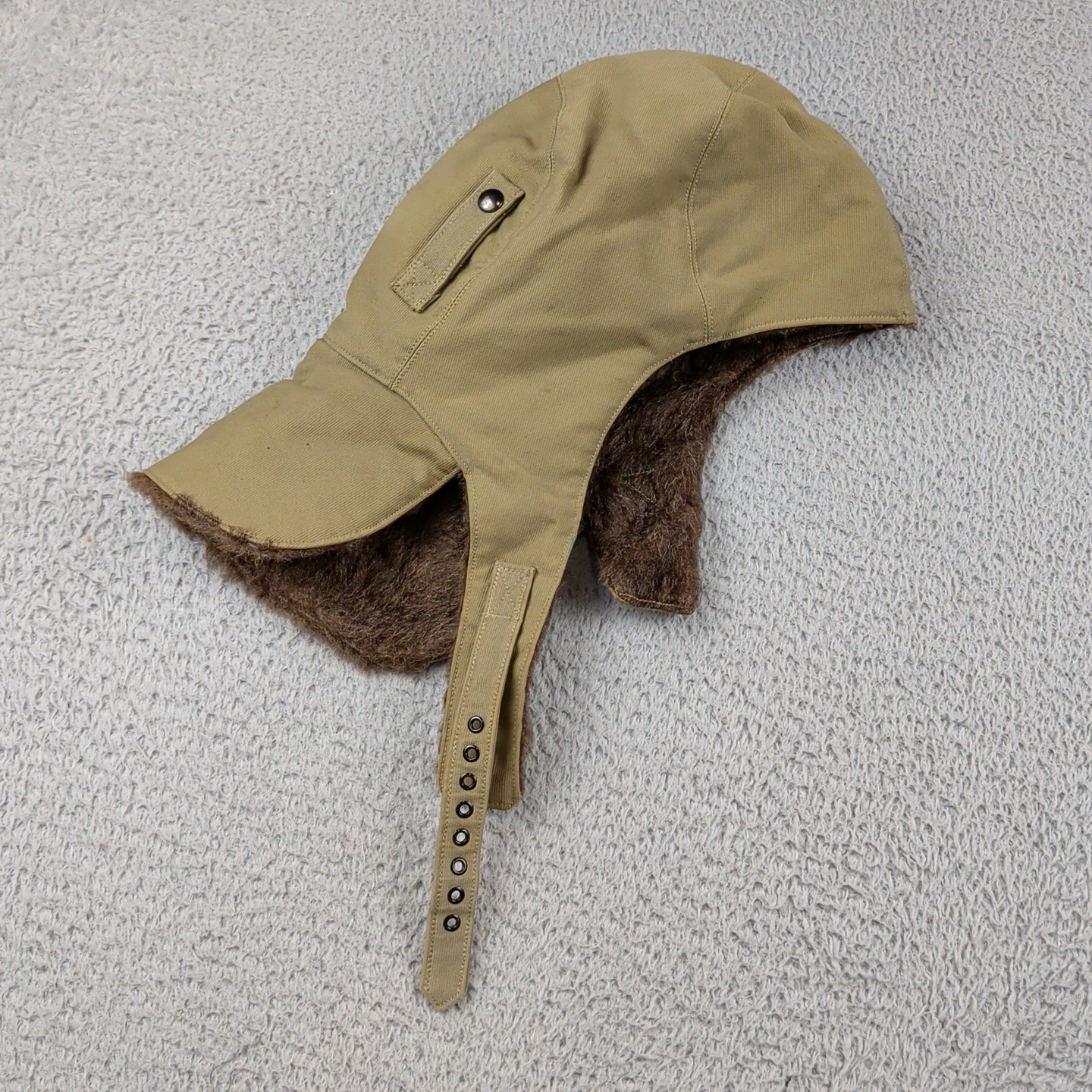 Vintage WWII USN Cap 7 1/2 Foul Weather Tanker Cold Weather Cloth Liner Strap Vintage WWII USN Cap 7 1/2 Foul Weather Tanker Cold Weather Cloth Liner Strap