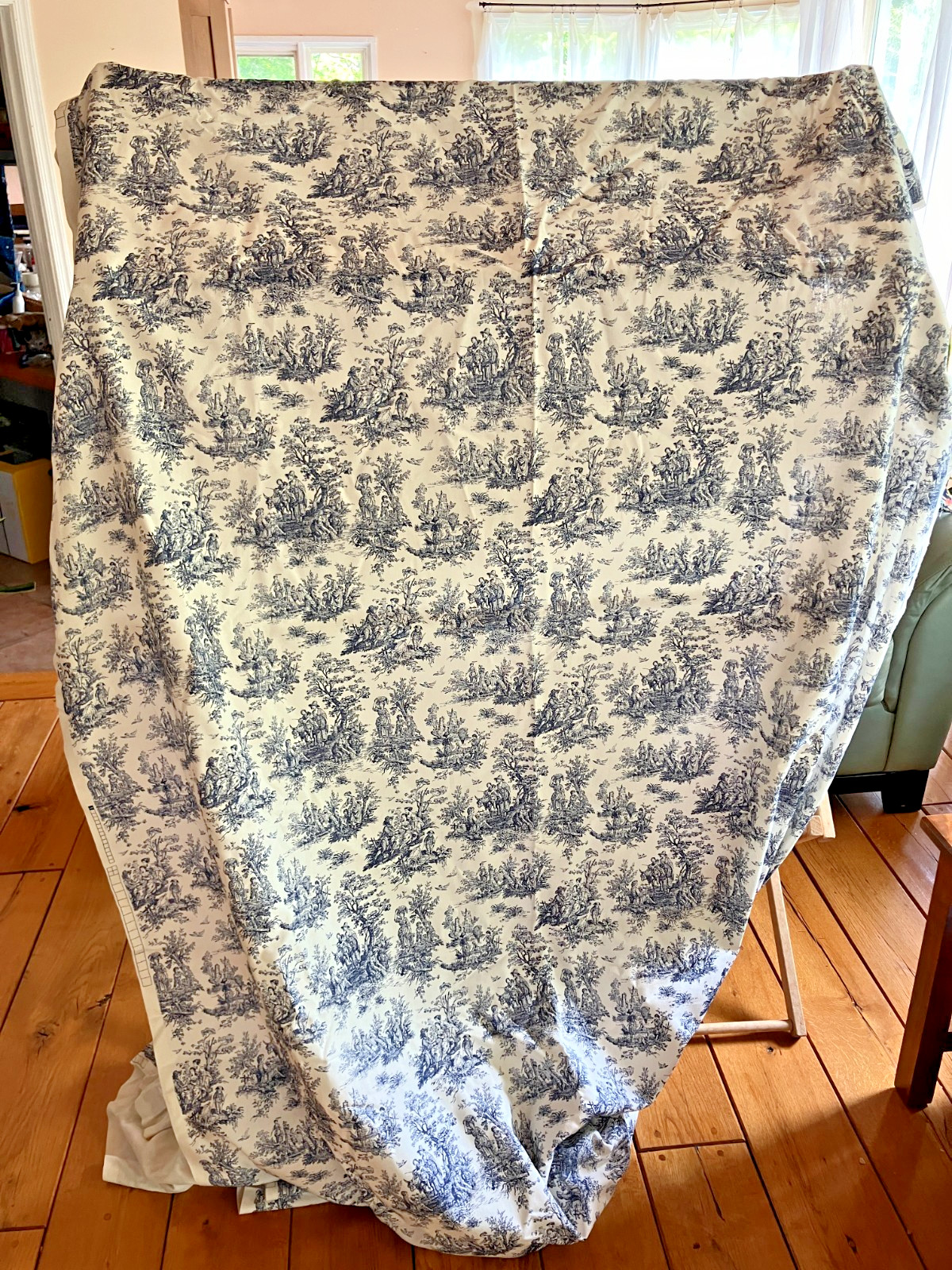 Vtg Waverly Toile Indigo Blue Vtg Waverly Toile Indigo Blue