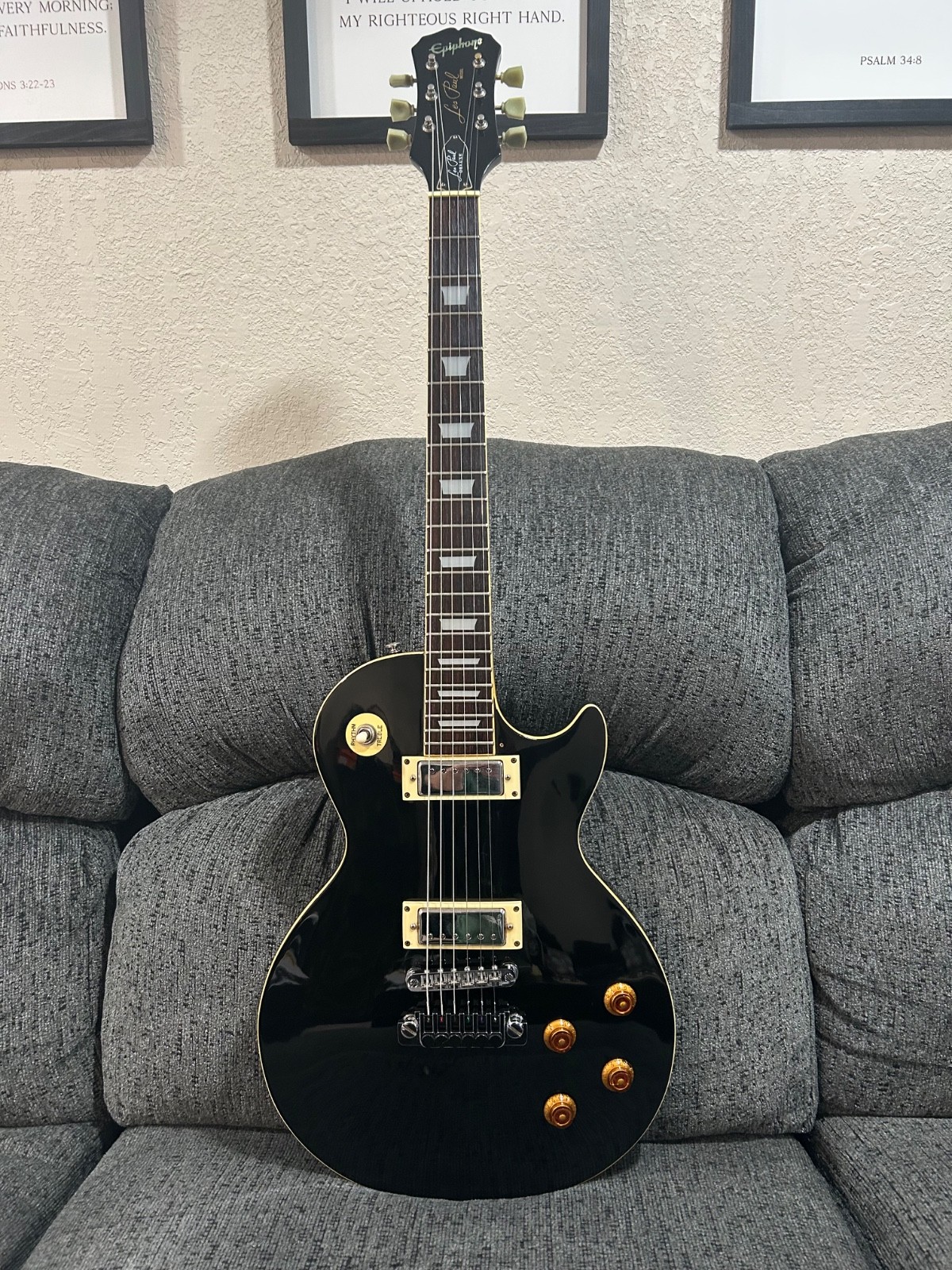 Very Rare 1998 Epiphone Les Paul Deluxe MIK w/ Gibson neck pick up Black Ebony