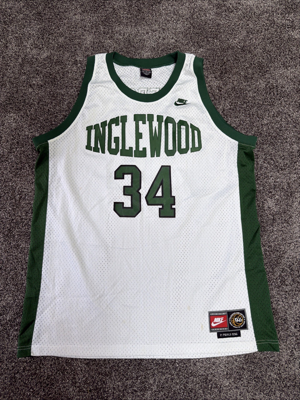 VTG Inglewood High School Paul Pierce Nike Jersey Mens XL Stitched 1996 White