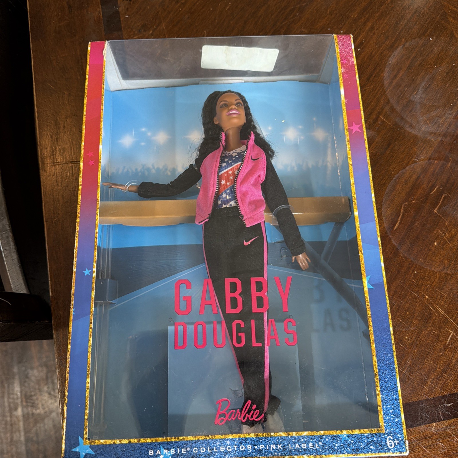 2016 Mattel Gabby Douglas Barbie Articulated Doll FGC34 Olympic Gymnast new