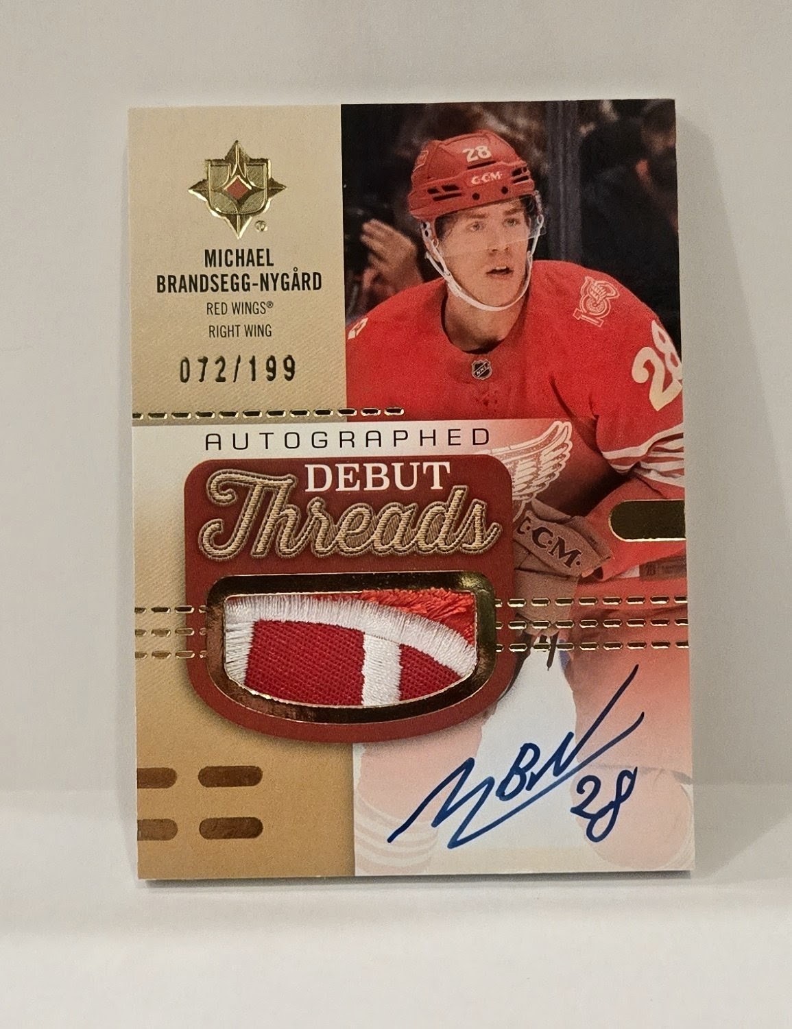 2025-26 Ultimate Michael Brandsegg-Nygard Debut Threads Patch Auto /199 ADT-MN