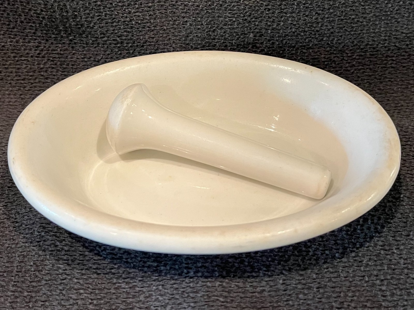 RARE Antique Glasgow China Vitrified Mortar and Pestle Trenton NJ 6\