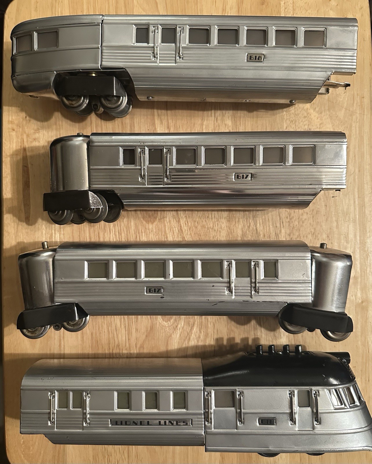 Lionel Vintage 616 617 618 Set Prewar O Gauge Flying Yankee Streamliner - Runs Lionel Vintage 616 617 618 Set Prewar O Gauge Flying Yankee Streamliner - Runs