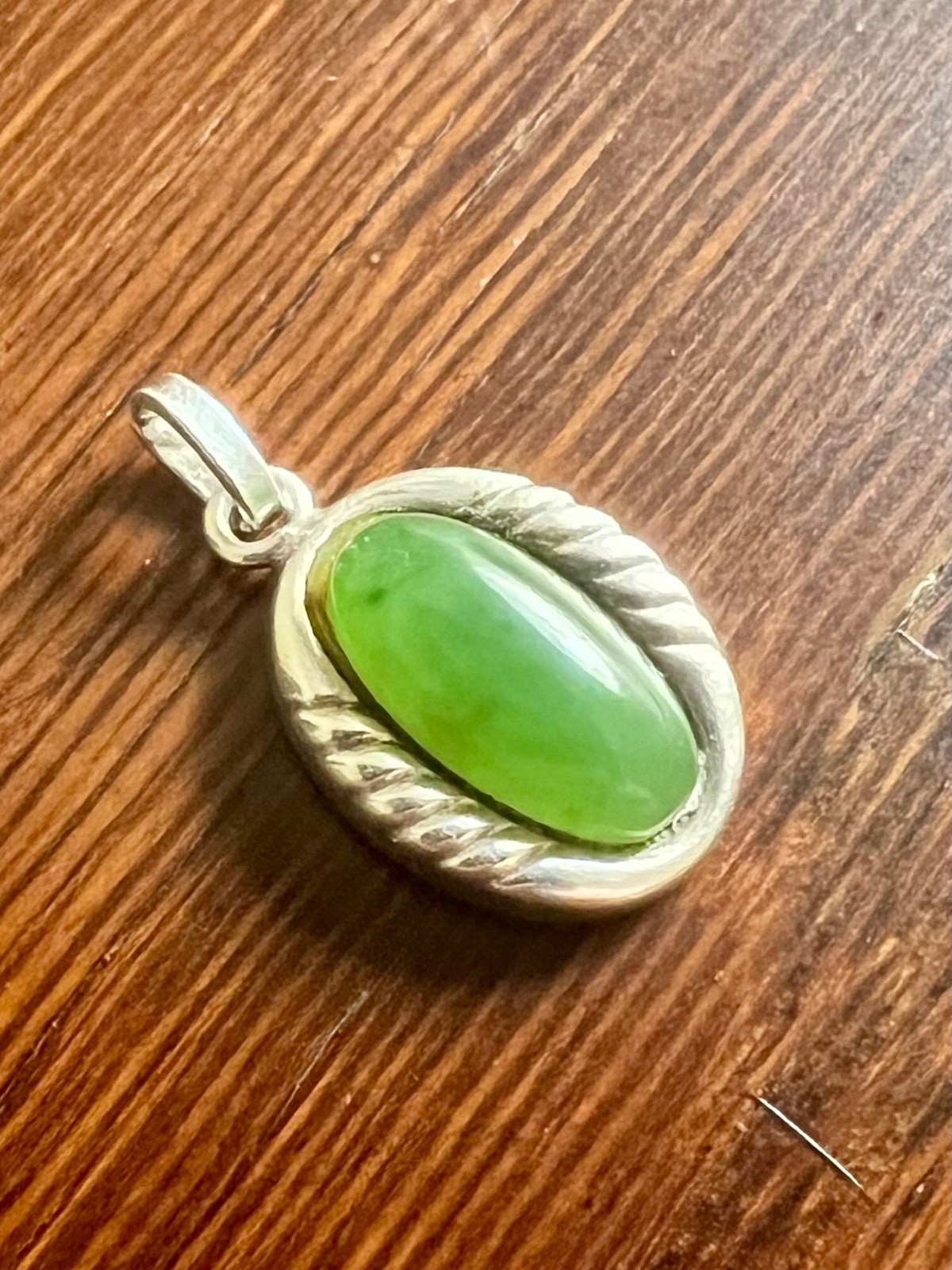 Natural Nephrite Jade Pendant 835 Silver