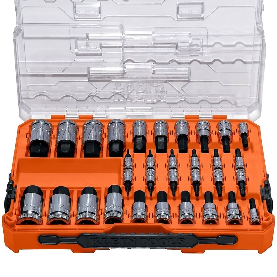 Klein Tools Knurled Hex Bit Socket Set, SAE and Metric, 32-Piece 65233HEX