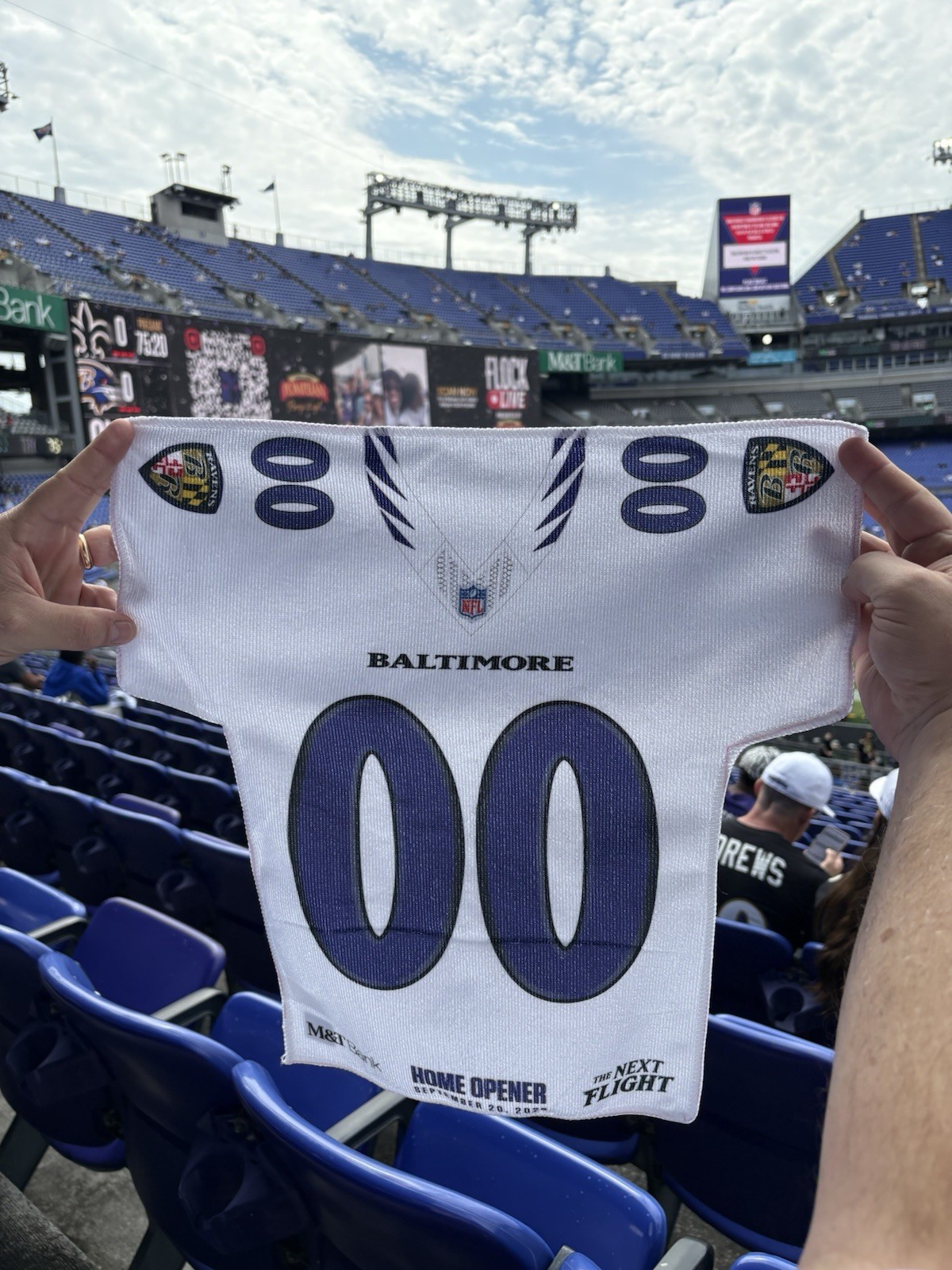 BDA Sports Baltimore Ravens White/Purple Rally Towel Home Opener The Next Flight BDA Sports Baltimore Ravens White/Purple Rally Towel Home Opener The Next Flight