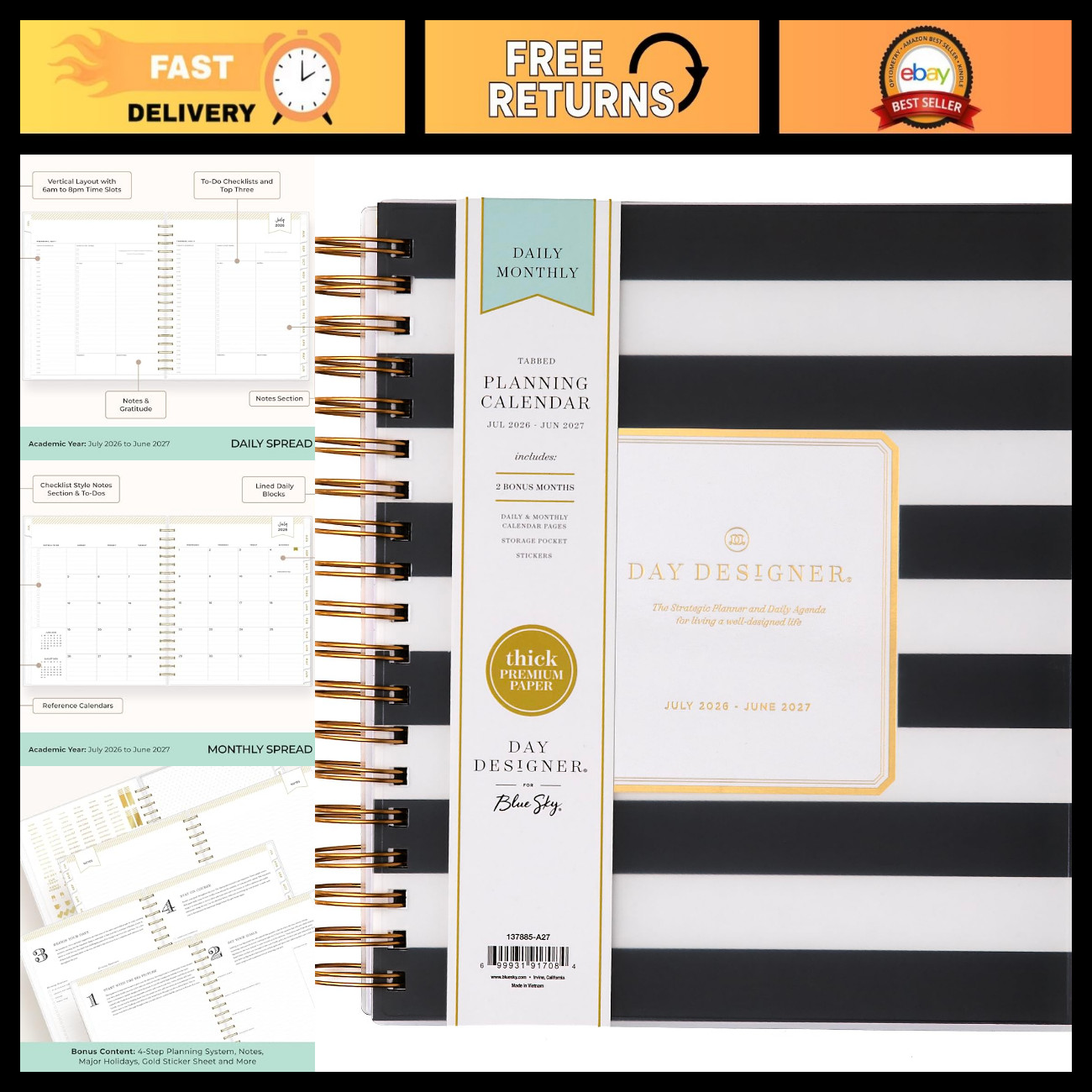 2026-2027 Academic Planner, Daily & Monthly Organizer, 8 2026-2027 Academic Planner, Daily & Monthly Organizer, 8
