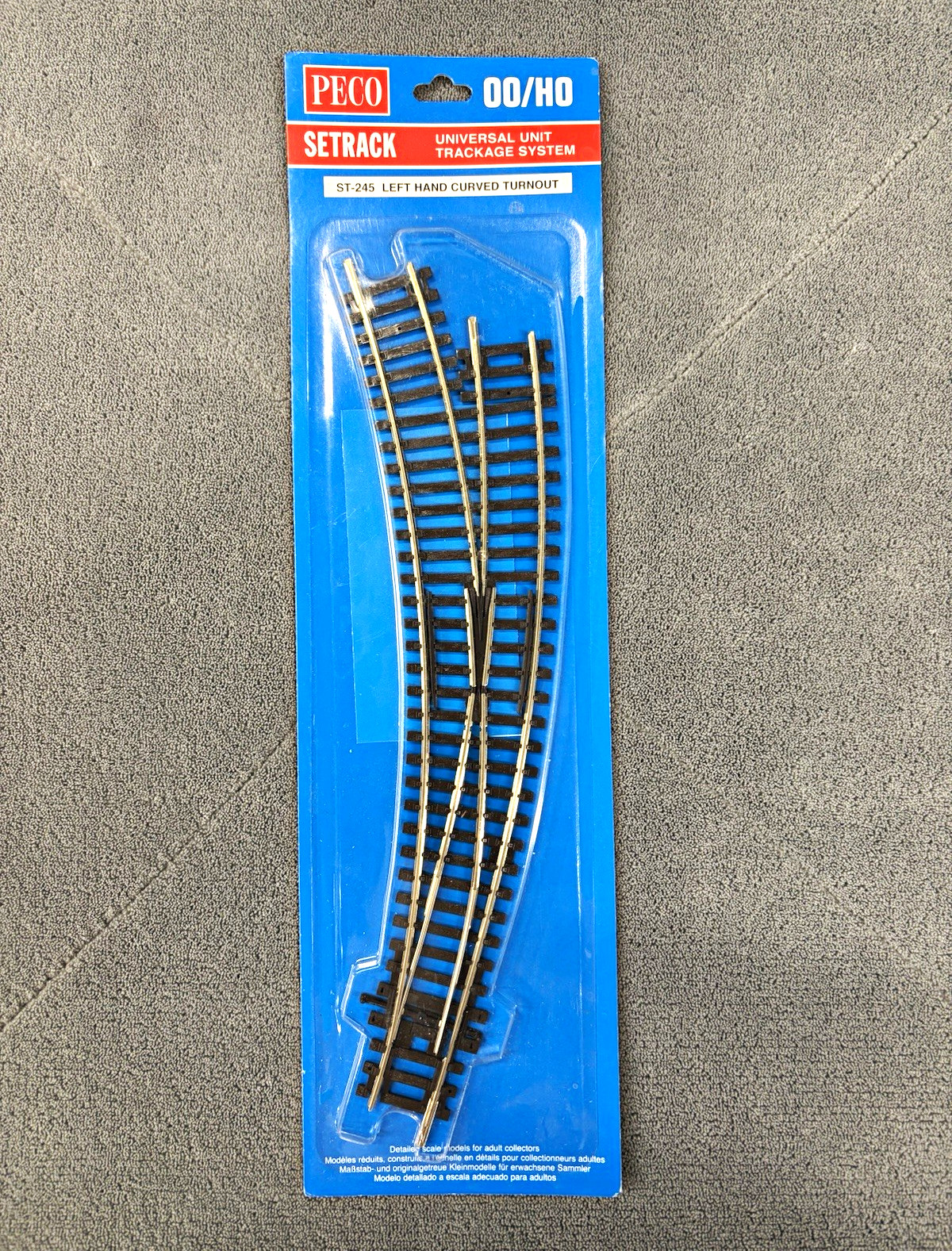 PECO ST-245 Setrack OO/HO Left Hand Curved Turnout Code 100 PECO ST-245 Setrack OO/HO Left Hand Curved Turnout Code 100