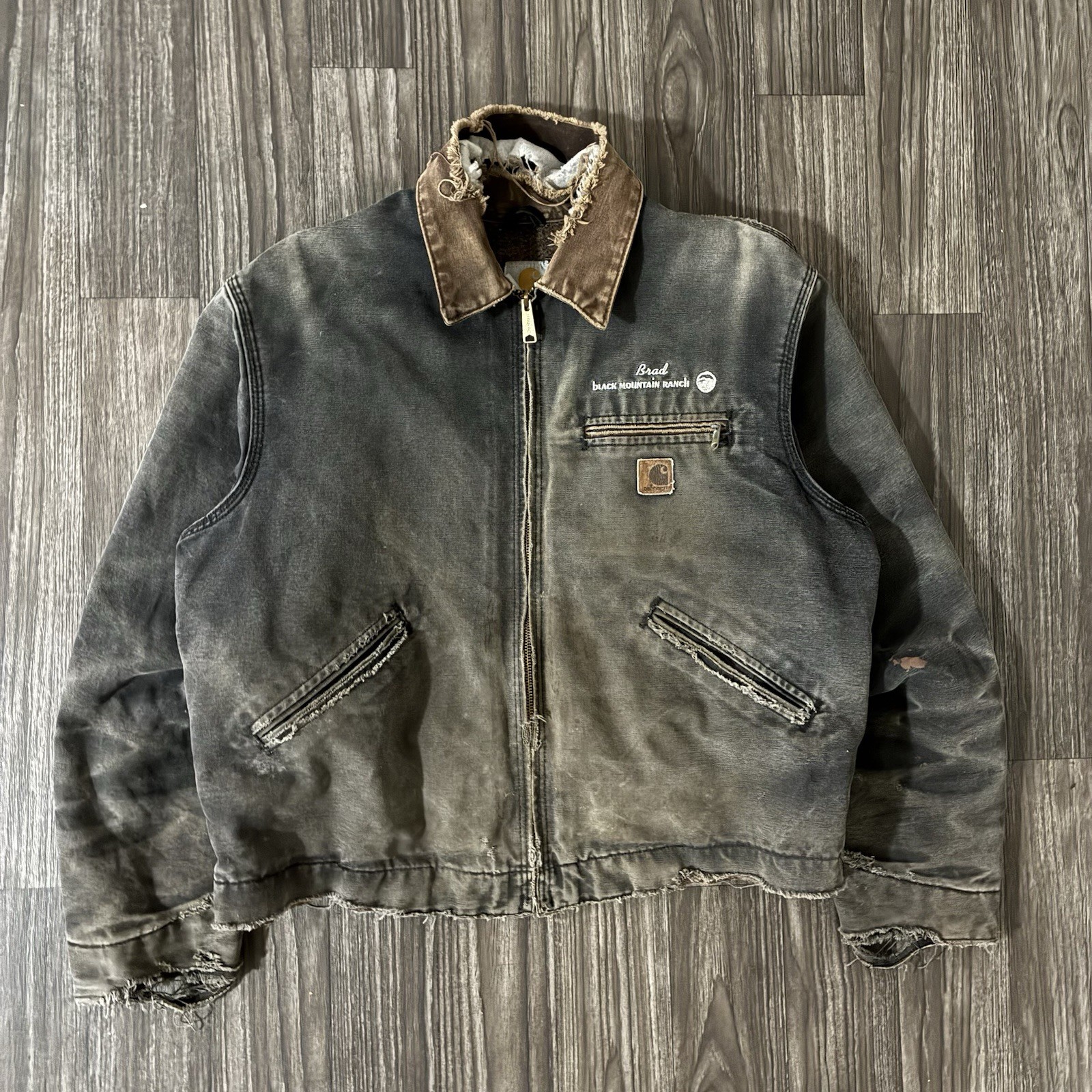 Vintage Carhartt Detroit Jacket J97 Large Faded Black Honeycombing Insanse Vintage Carhartt Detroit Jacket J97 Large Faded Black Honeycombing Insanse