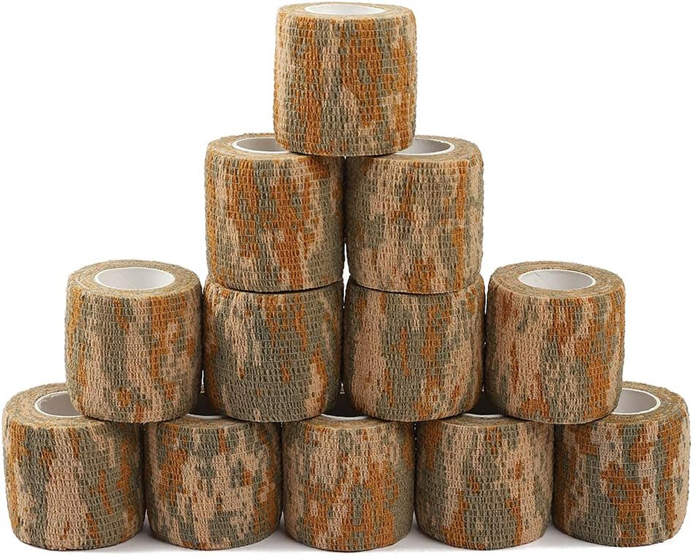 12Rolls Camo Tape Wrap Camouflage Self-Adhesive Camo Stick Bandage for Outdoor 12Rolls Camo Tape Wrap Camouflage Self-Adhesive Camo Stick Bandage for Outdoor