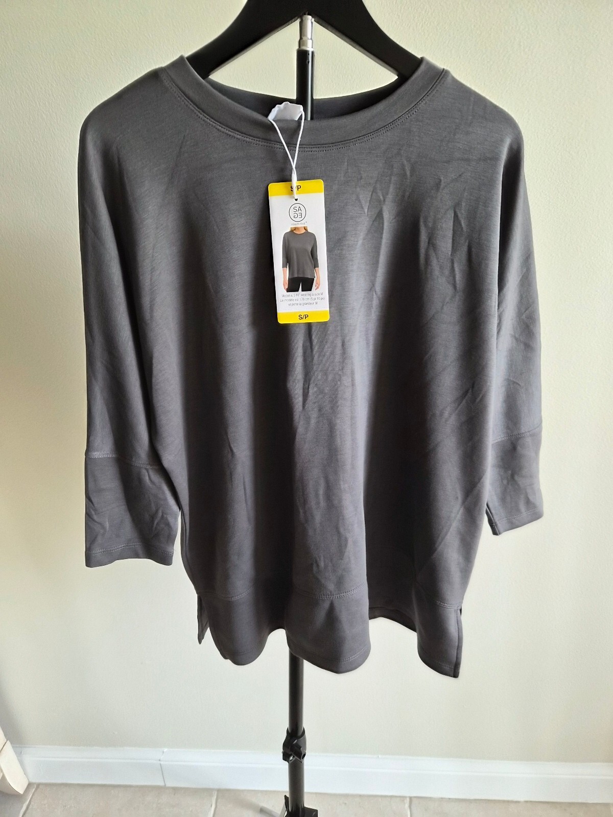Sage Collective Women\'s Gray Rayon Blend Pullover Top Size S 0088 Sage Collective Women\'s Gray Rayon Blend Pullover Top Size S 0088