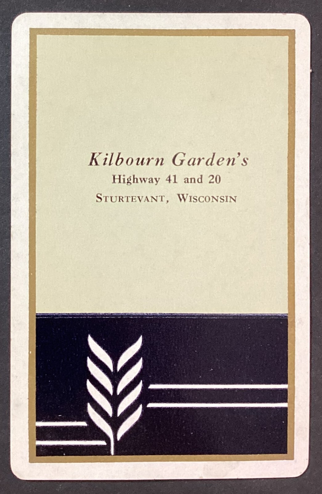 Kilbourn Garden\'s Sturtevant WI Vintage Single Swap Playing Card 9 Diamonds