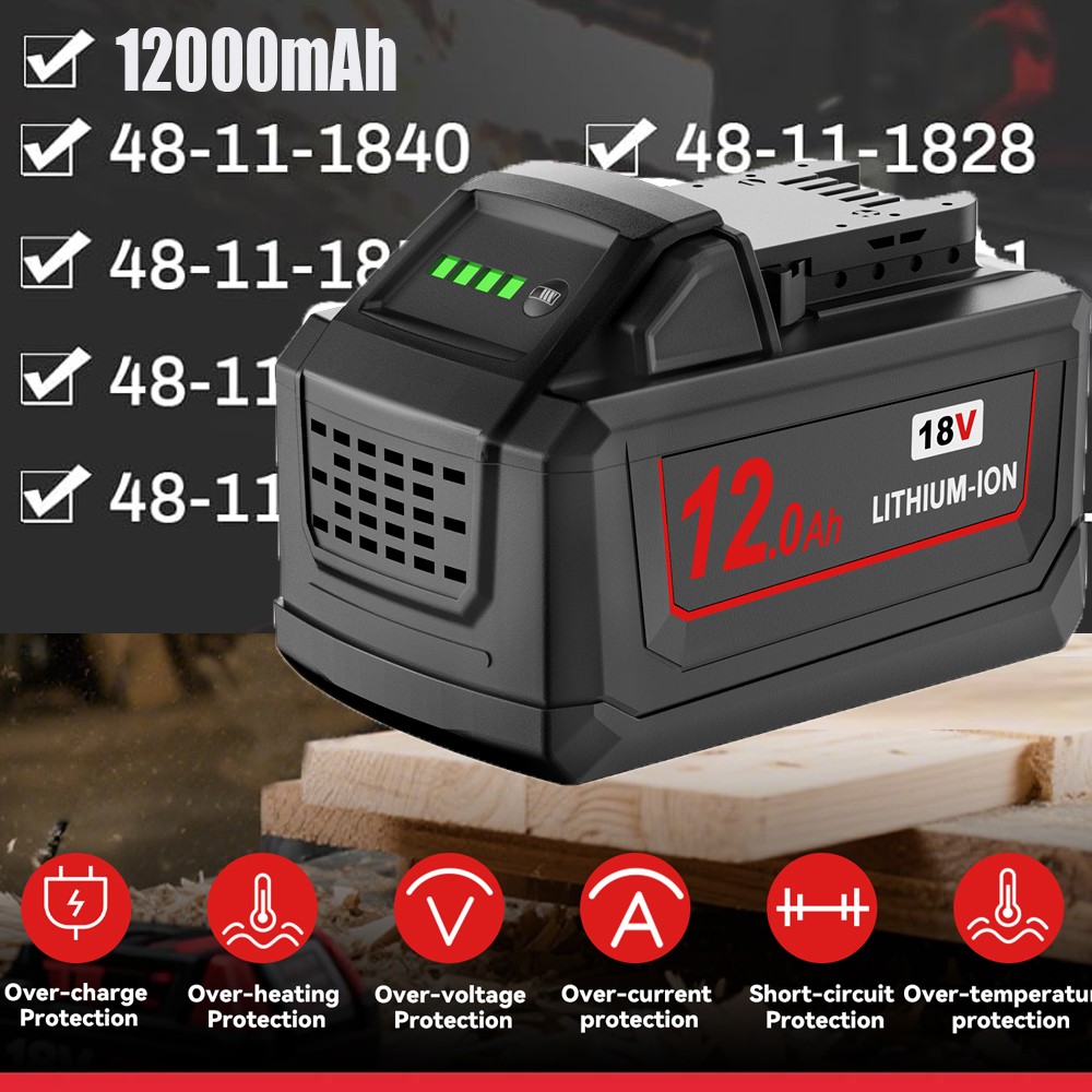 12AH For Milwaukee For M18 Lithium 48-11-1840 Extended Capacity Battery LOT
