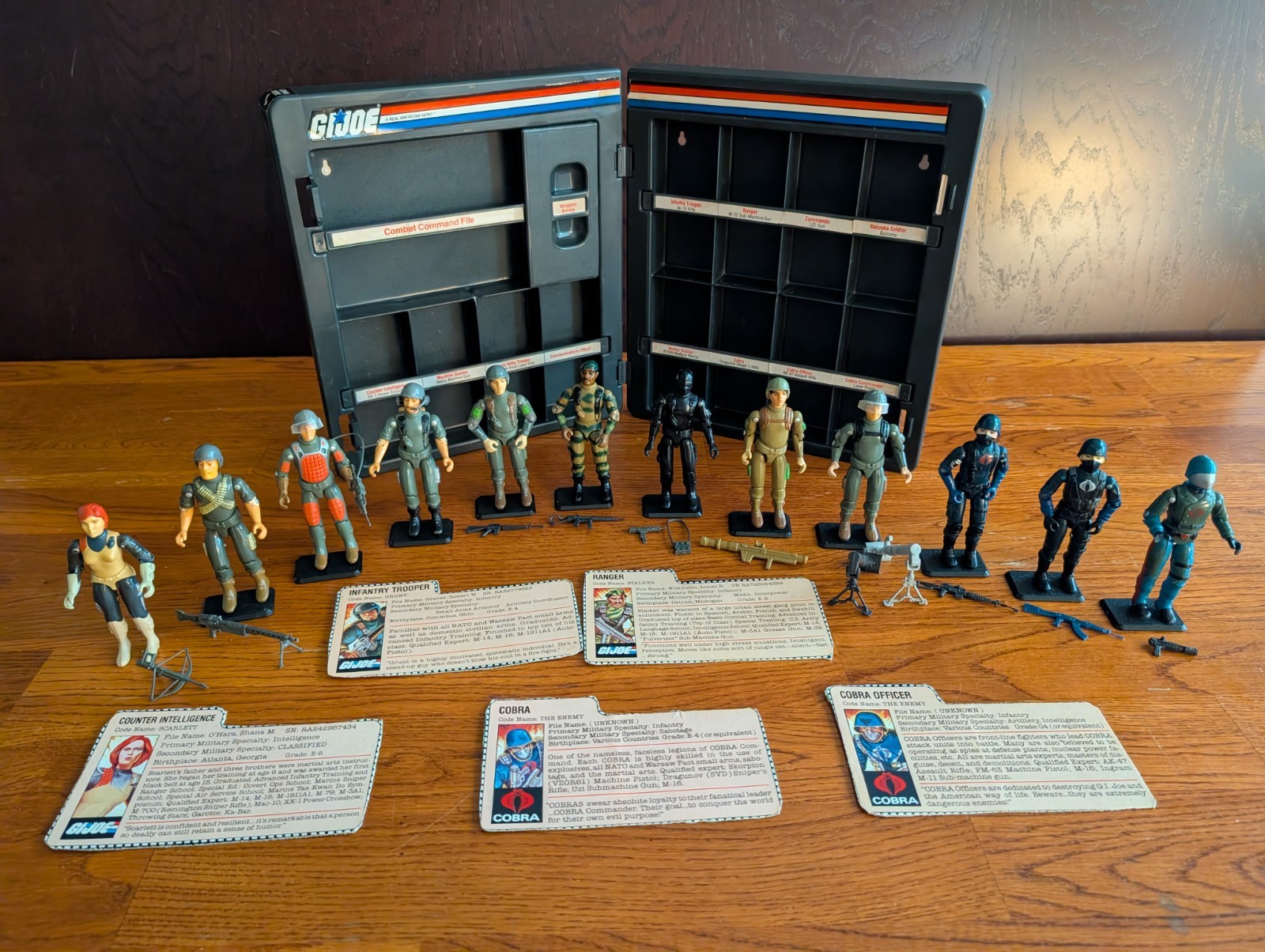 Vintage GI Joe ARAH Hasbro \'82-\'83 Lot 1st 12 Figures (v. 1-1.5) + Display Case
