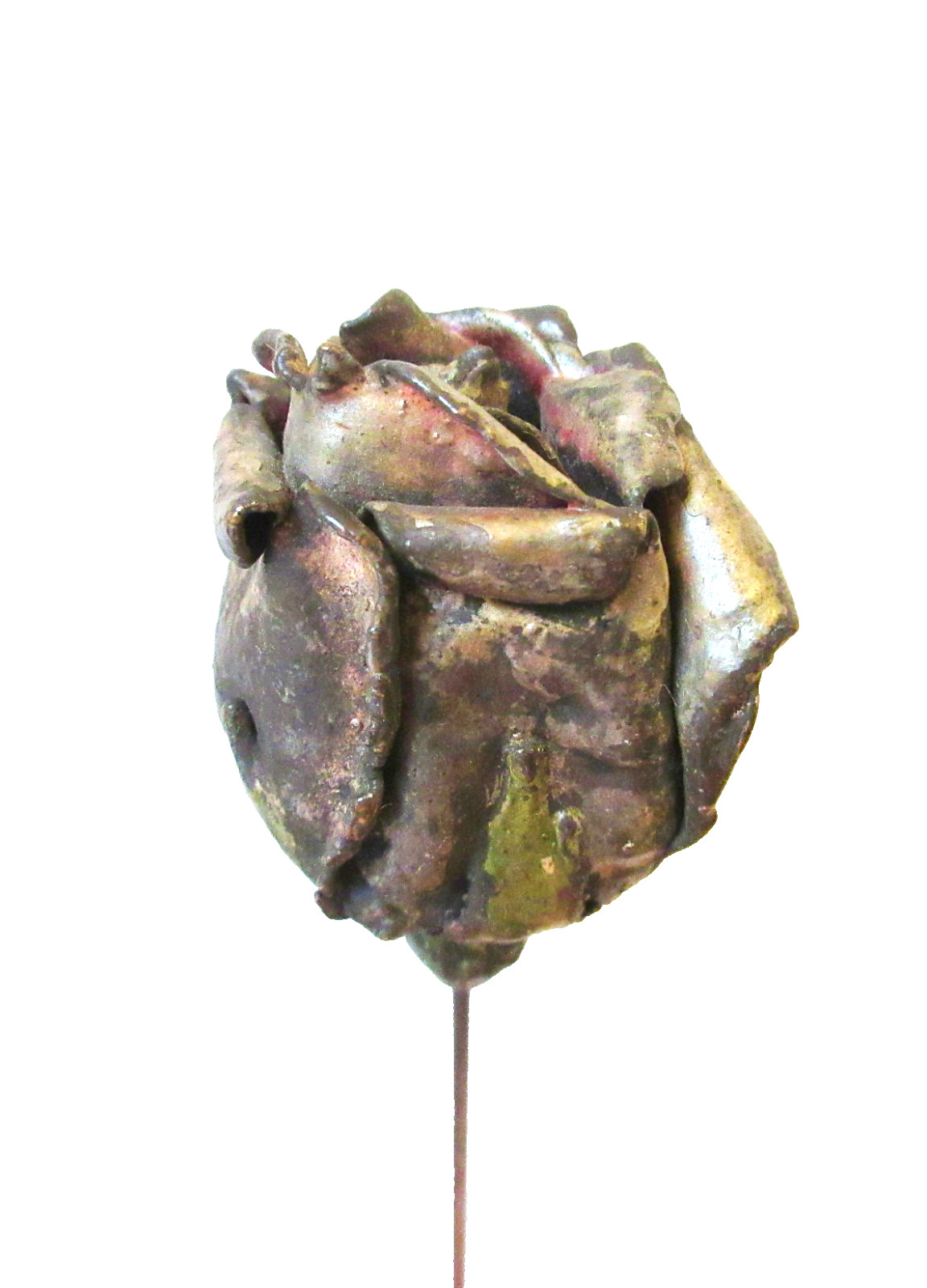 Antique Hatpin Large Delamothe-Style Metal Rose