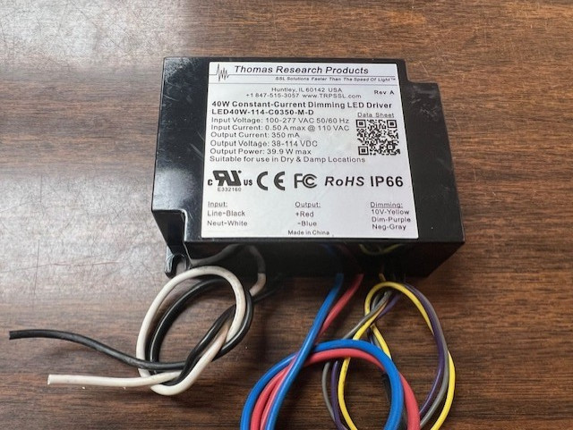 Thomas Research LED40W -114-C0350-M-D constant current LED driver 0-10v Thomas Research LED40W -114-C0350-M-D constant current LED driver 0-10v