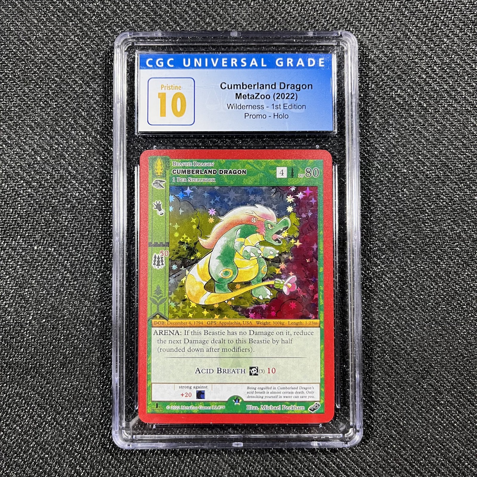 MetaZoo Cumberland Dragon CGC 10 Pristine Wilderness 1st Edition Holo 2022