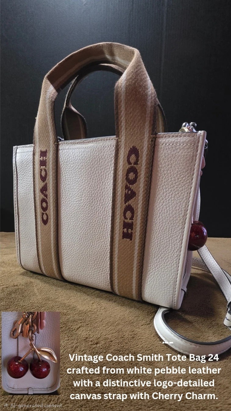 NWT COACH Smith Tote Bag 24 - CBH14 Refined Pebbled Leather/Gold/Chalk $378 NWT COACH Smith Tote Bag 24 - CBH14 Refined Pebbled Leather/Gold/Chalk $378