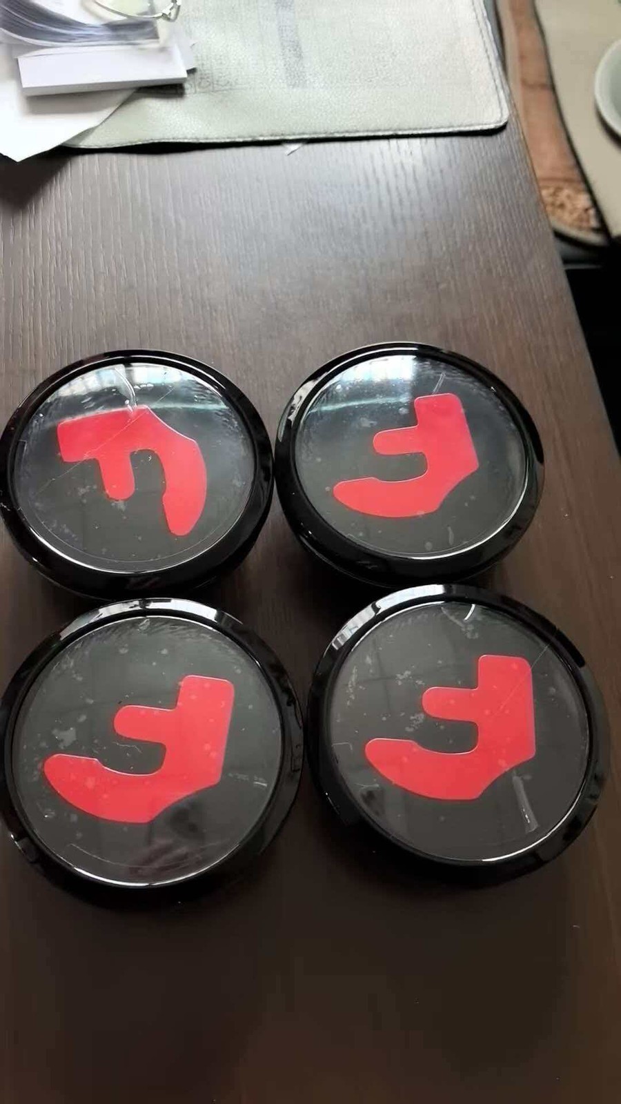 4 X RED CHROME EMBLEM CENTER CAPS FLOATING SPINNER FOR FORGIATO WHEEL 2.75 In 4 X RED CHROME EMBLEM CENTER CAPS FLOATING SPINNER FOR FORGIATO WHEEL 2.75 In