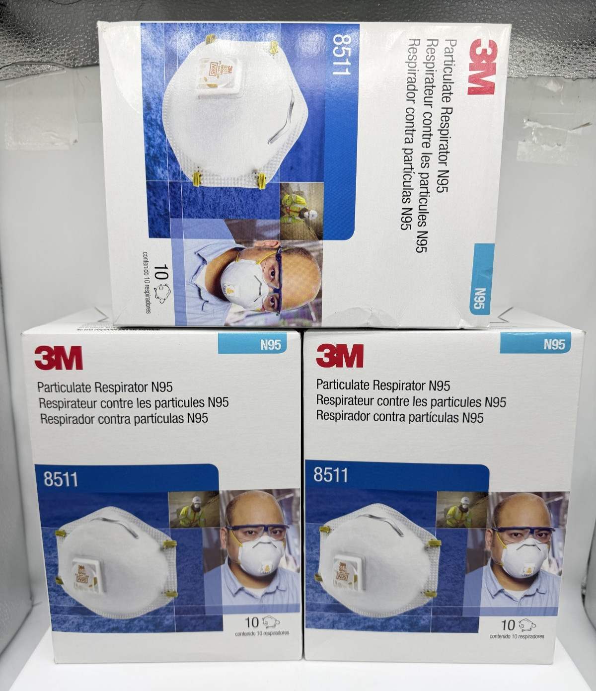 3M 8511 N95 Cool Flow Valve Particulate Respirator Masks (Lot Of 3) NEW 3M 8511 N95 Cool Flow Valve Particulate Respirator Masks (Lot Of 3) NEW