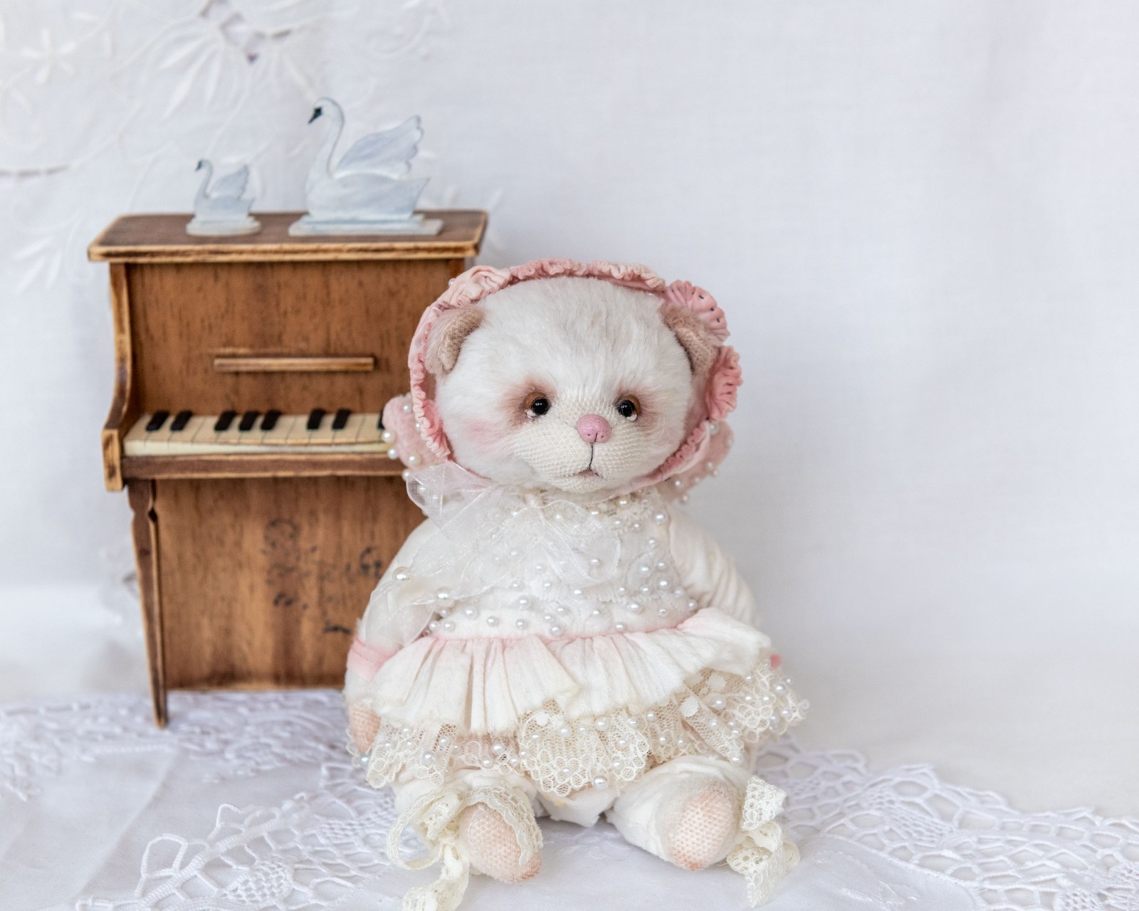 OOAK Artist Teddy Bear Handmade Angel Bear ~9”