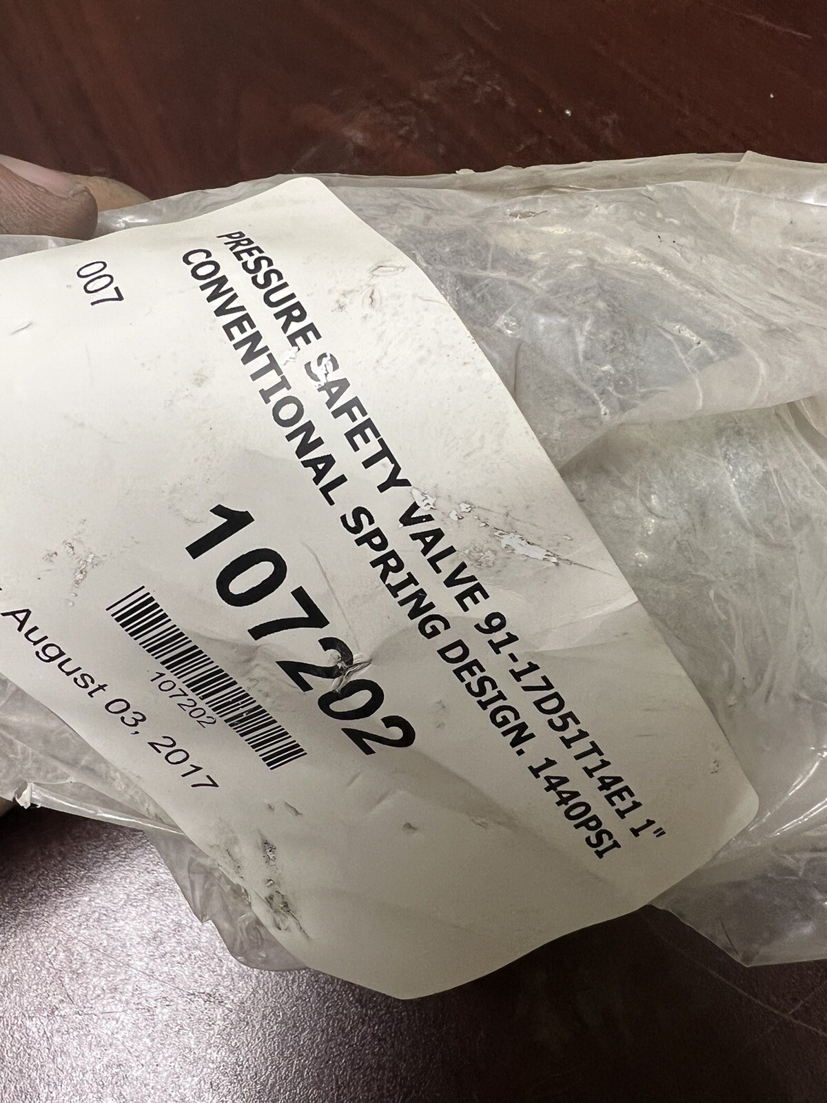 Mercer Safety Relief Valve 91-17D51T14E1 1440PSI